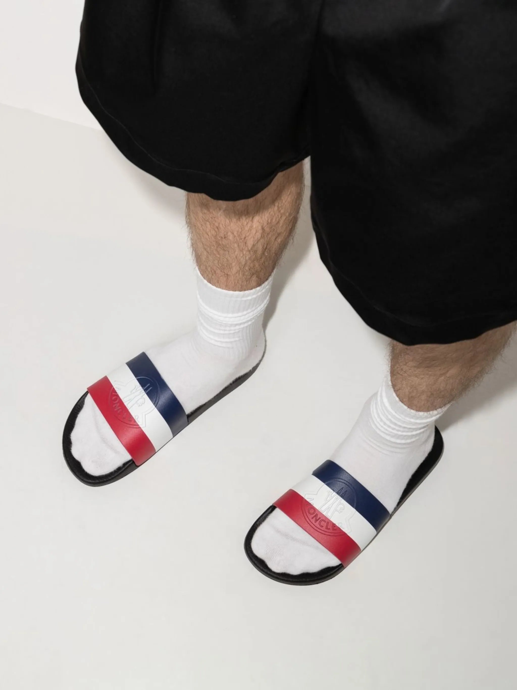 Basile striped flat slides