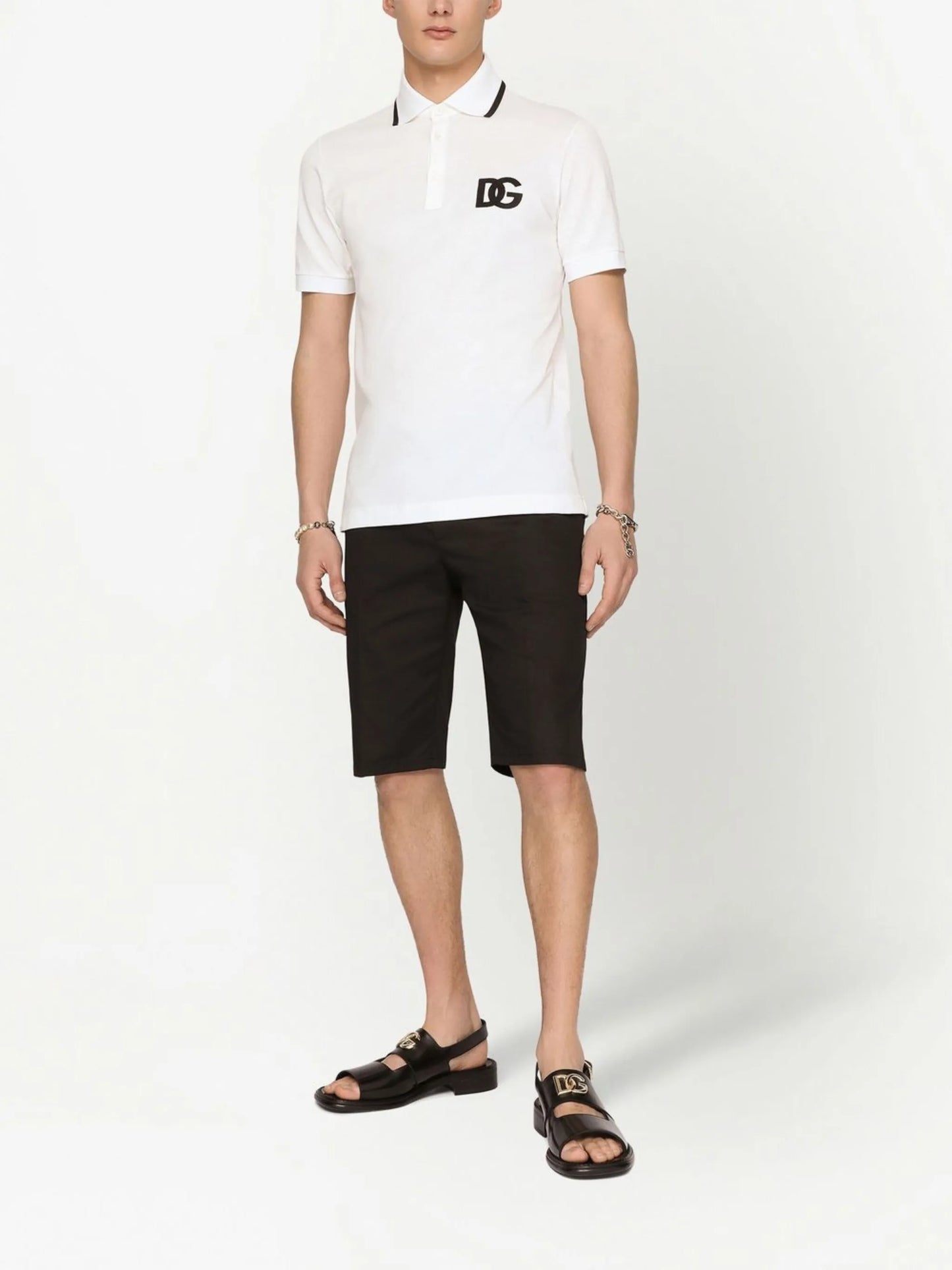 DG embroidered piqué polo shirt