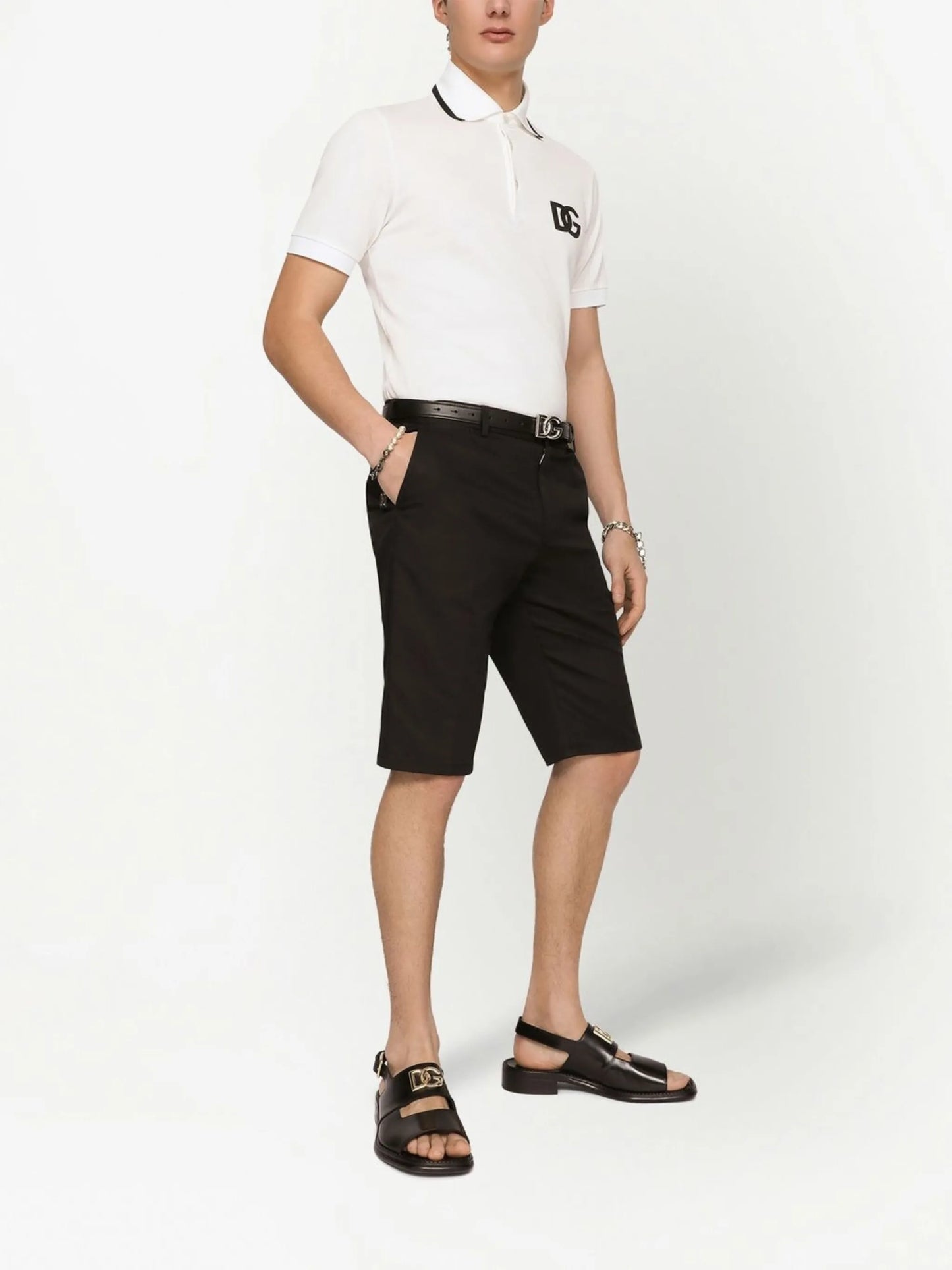 DG embroidered piqué polo shirt