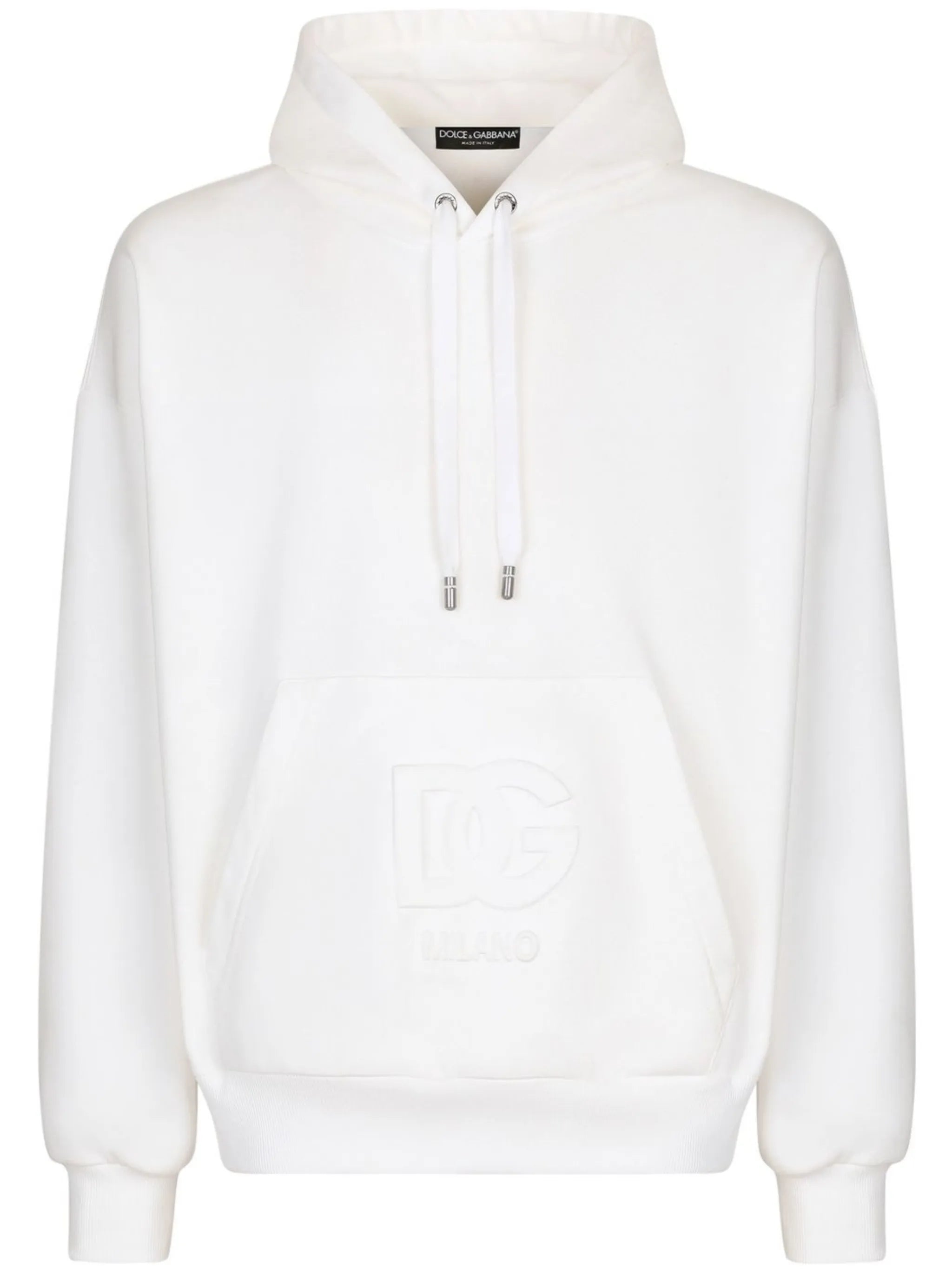 embossed-logo jersey hoodie
