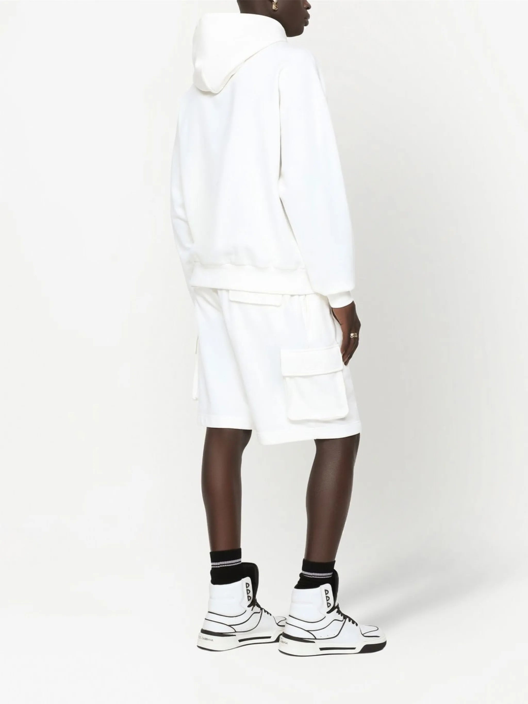 embossed-logo jersey hoodie
