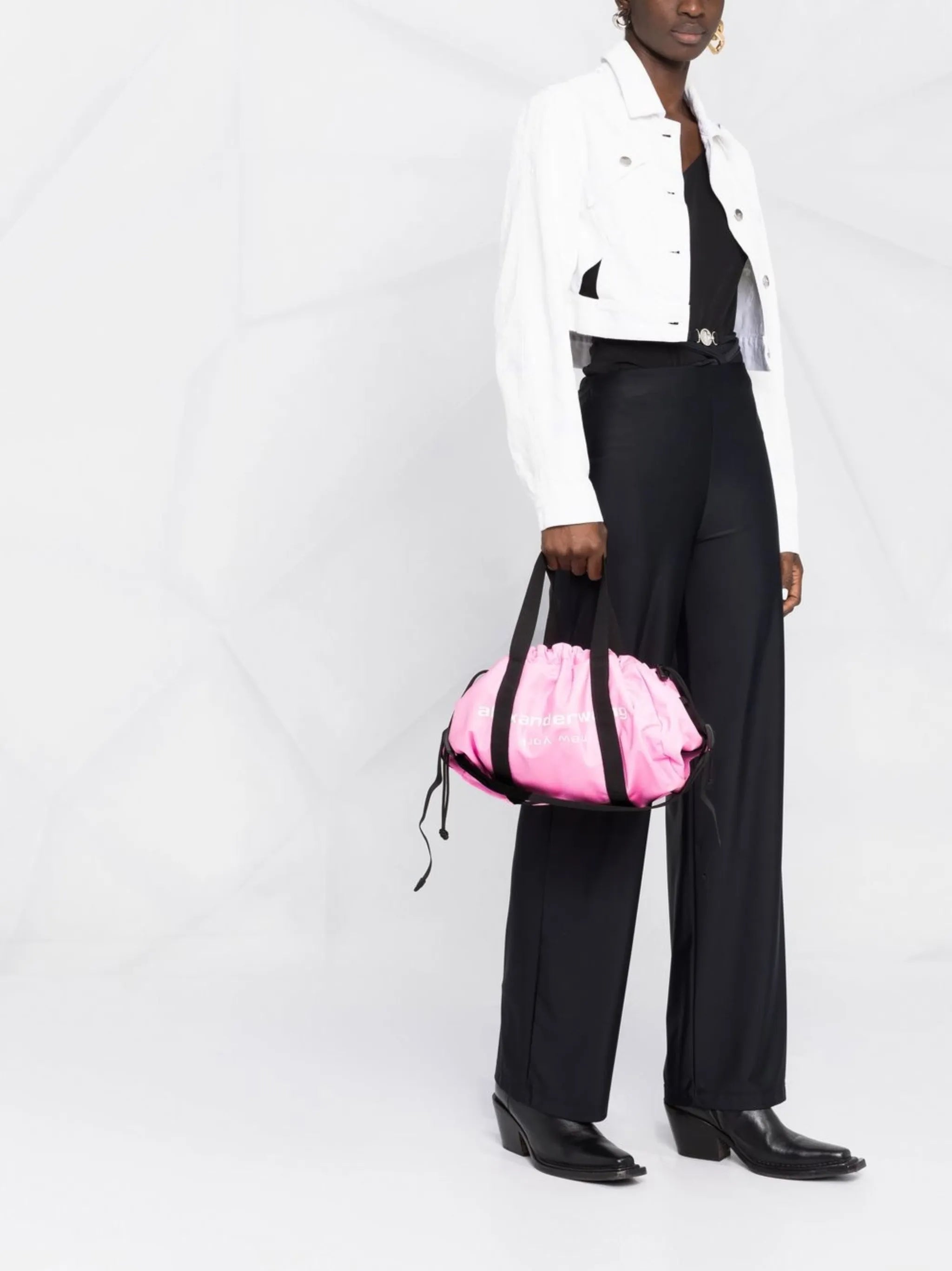 logo-print drawstring duffle bag