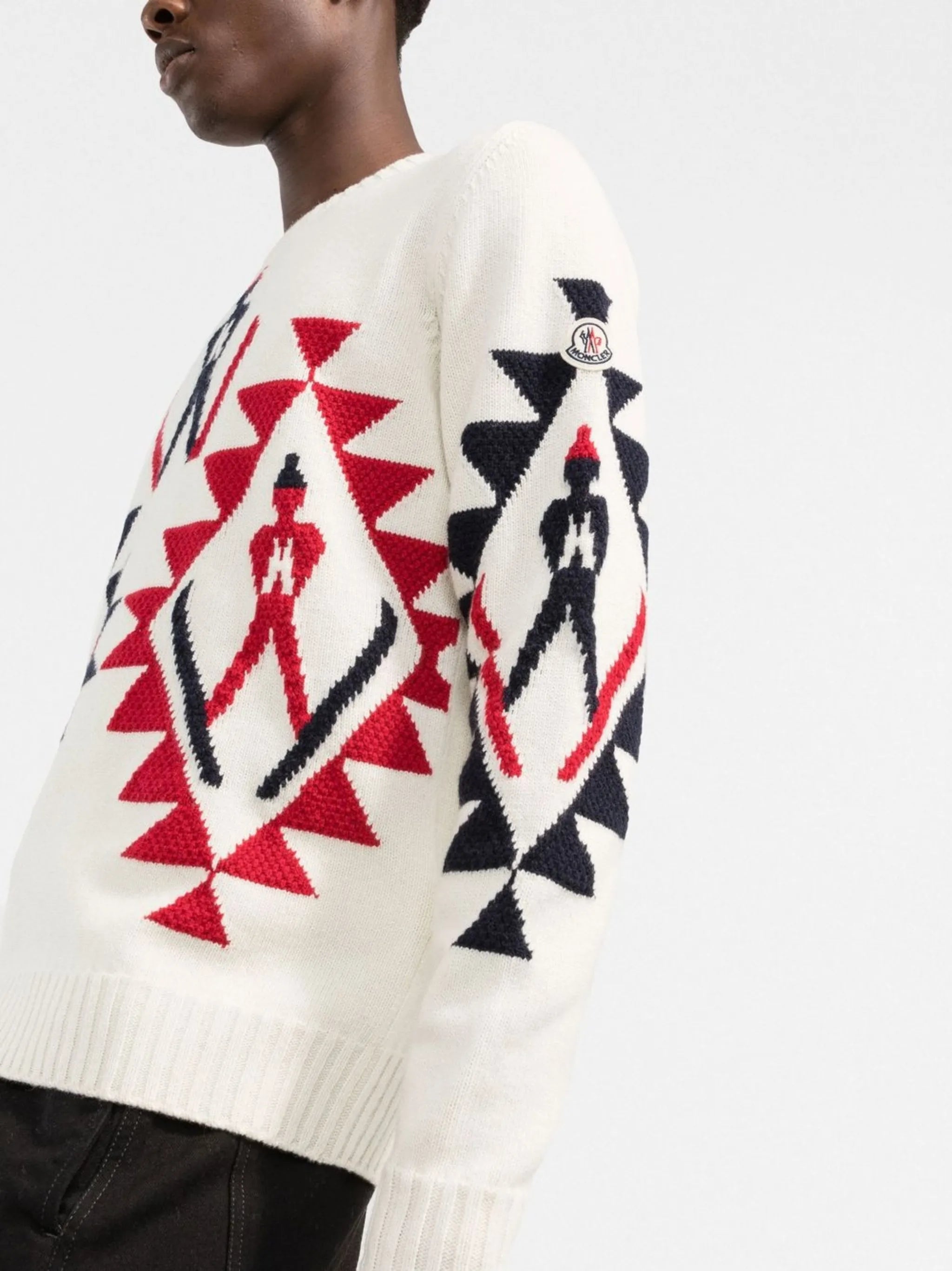 graphic-knit wool jumper