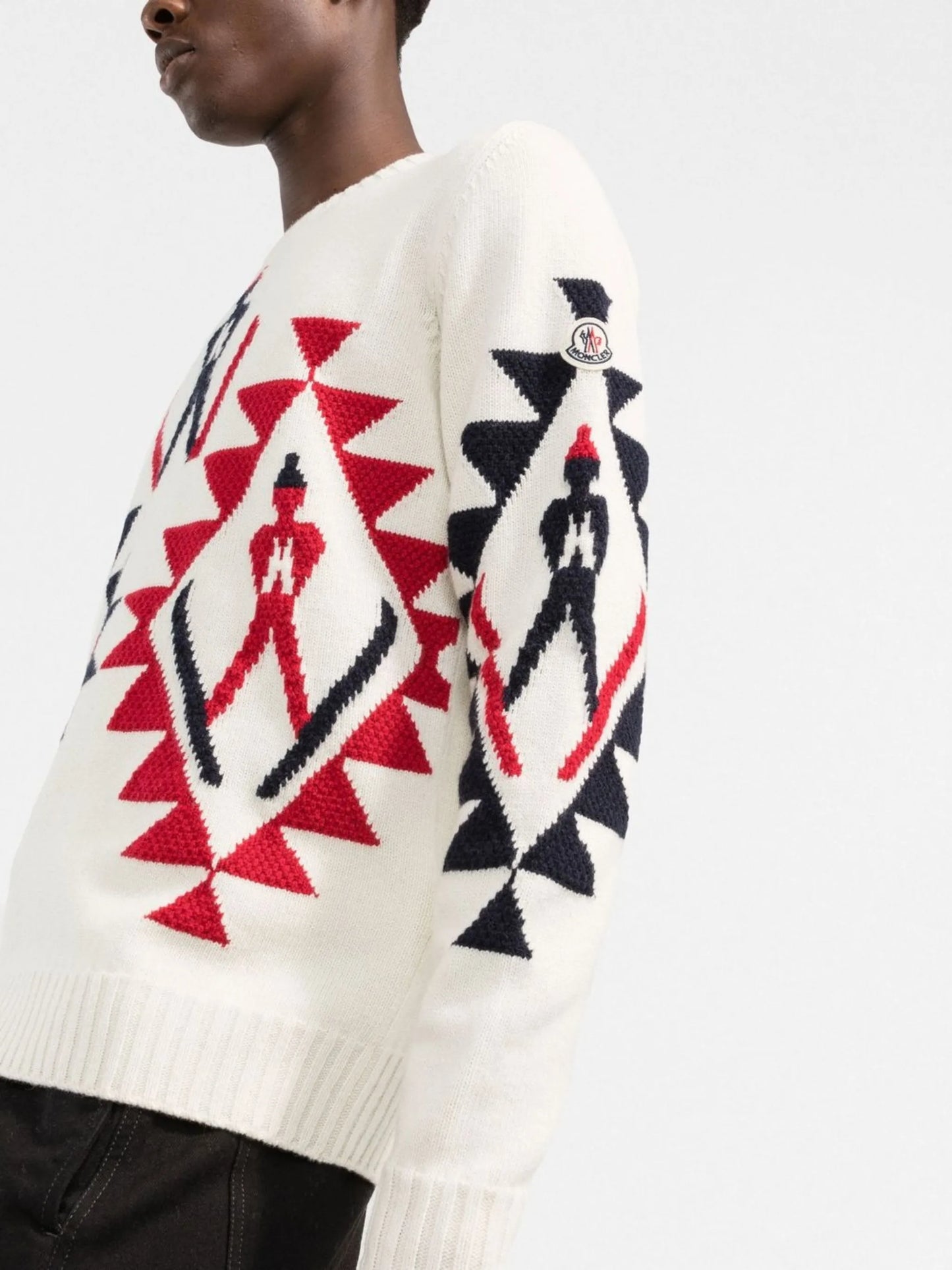 graphic-knit wool jumper