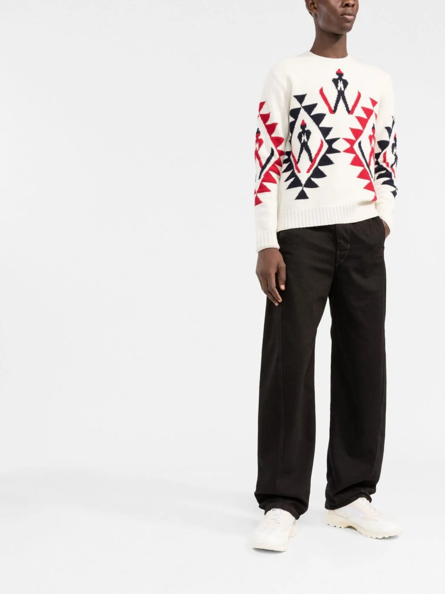 graphic-knit wool jumper