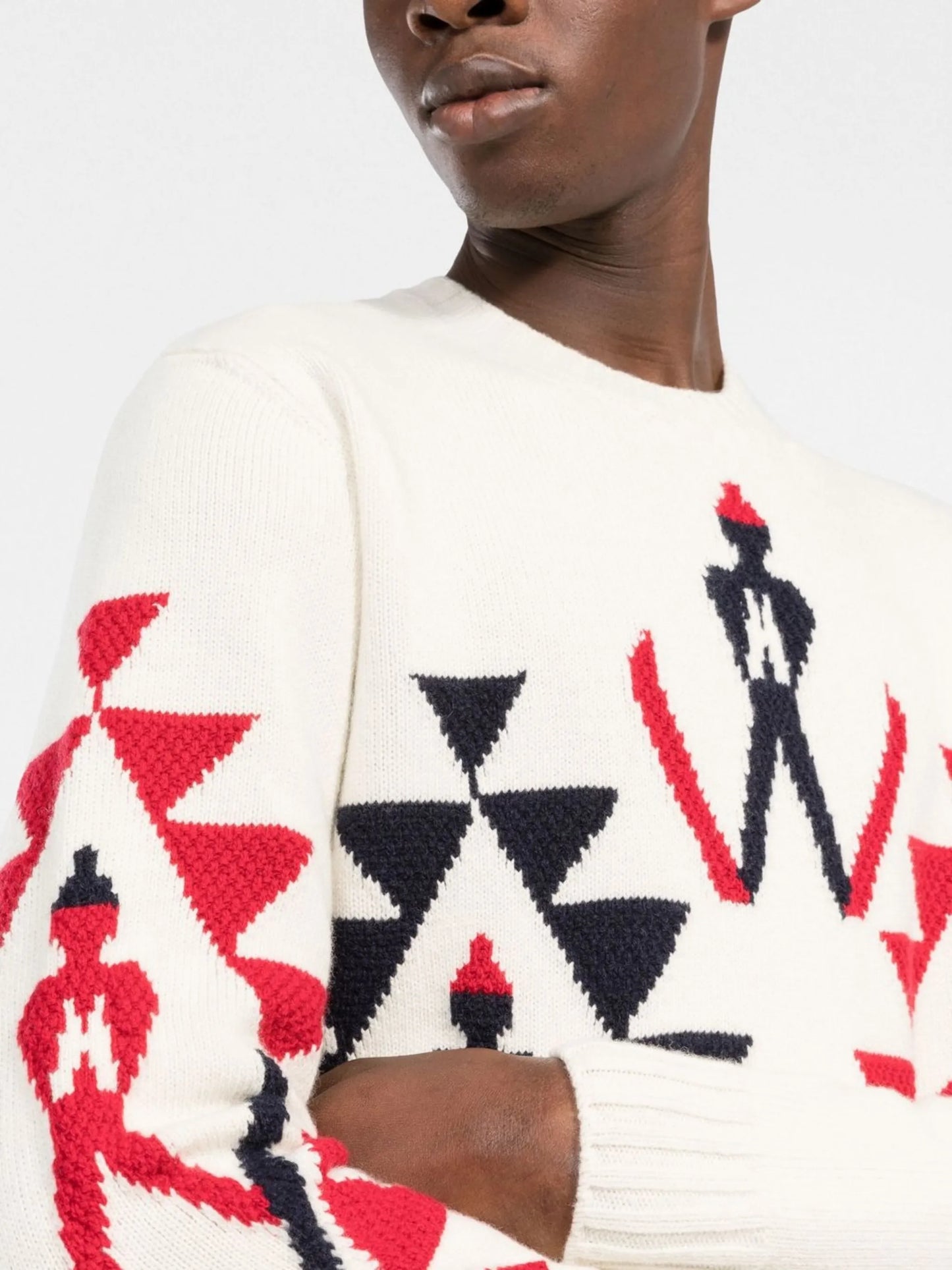graphic-knit wool jumper
