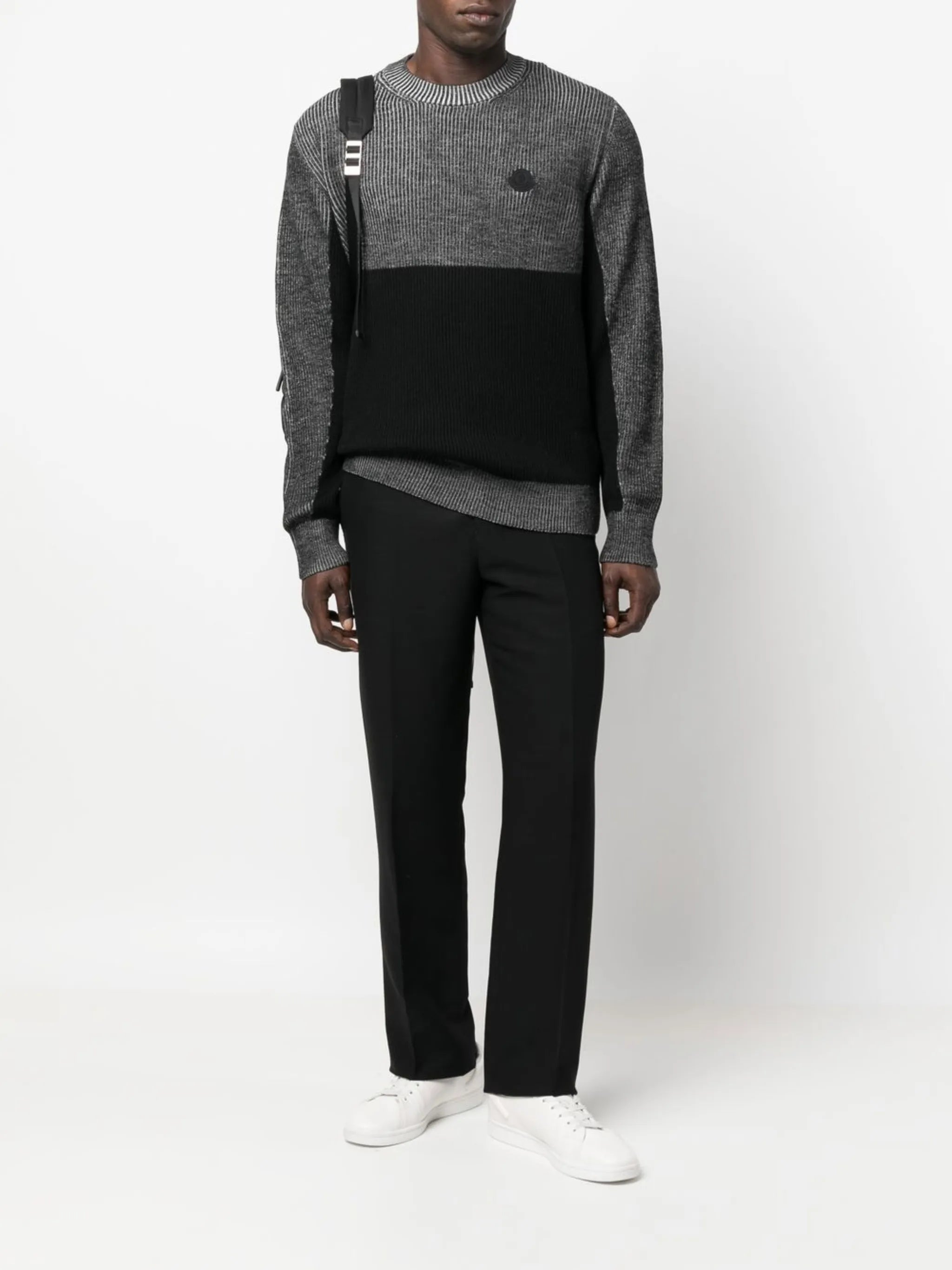 ribbed-knit panelled sweatshirt