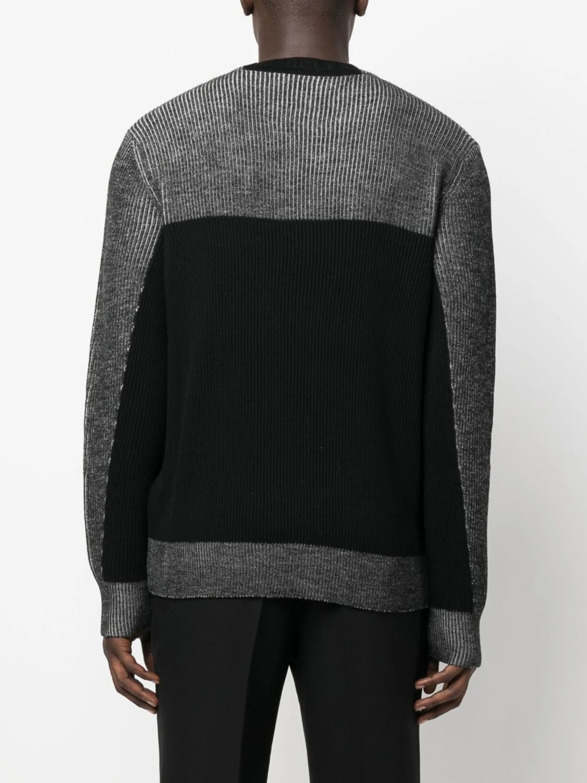 ribbed-knit panelled sweatshirt