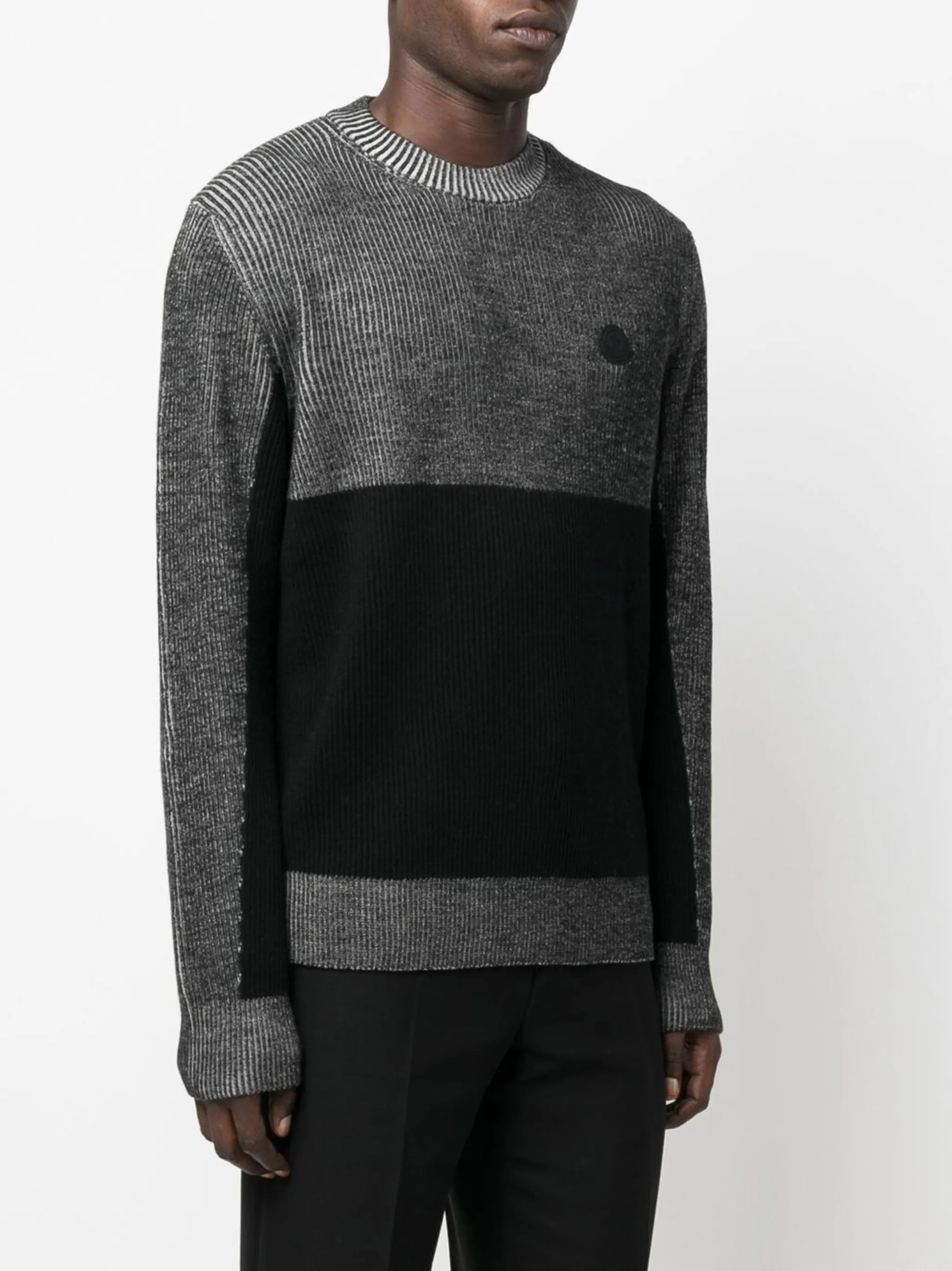 ribbed-knit panelled sweatshirt