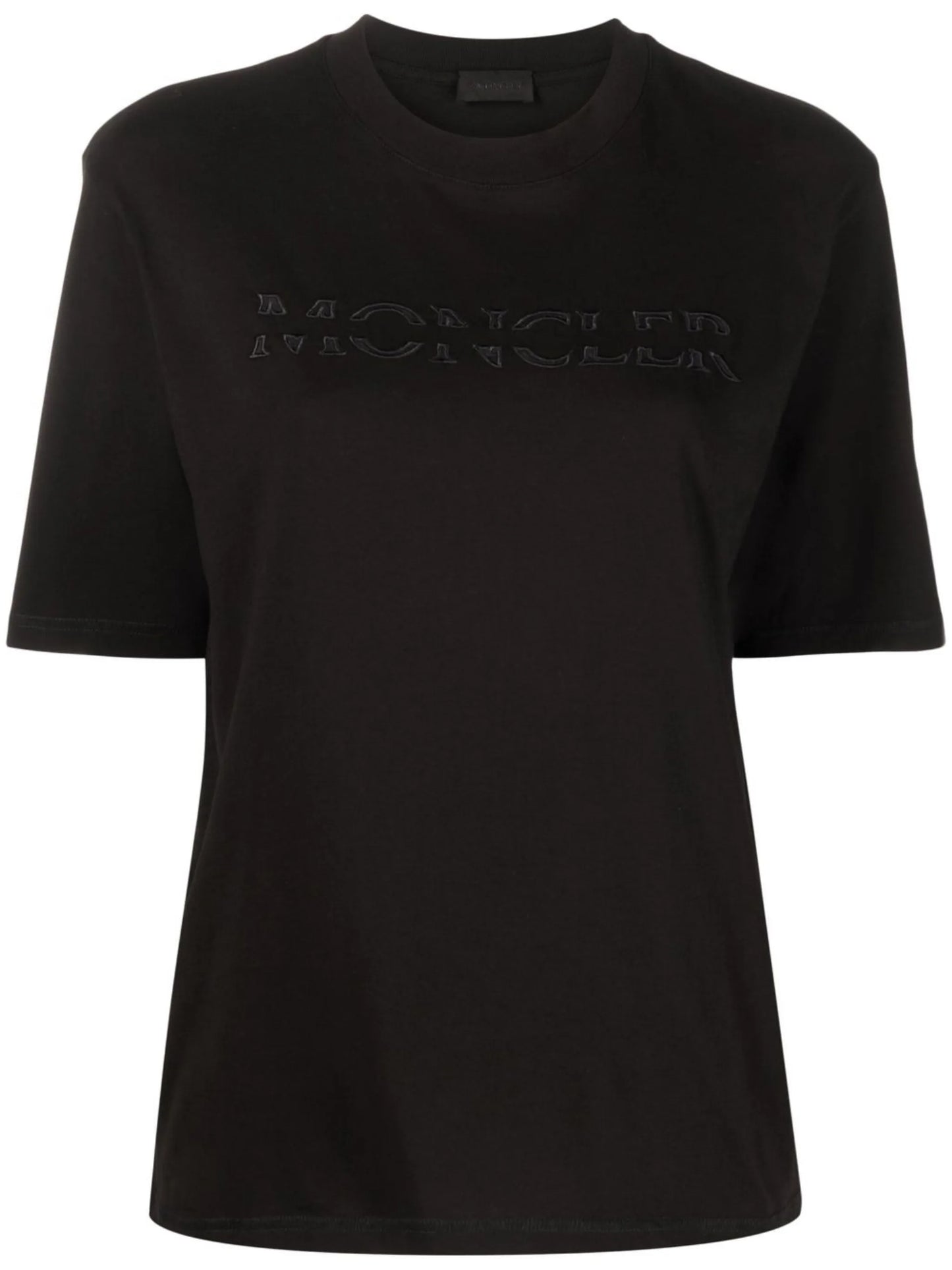 spliced embroidered-logo T-shirt