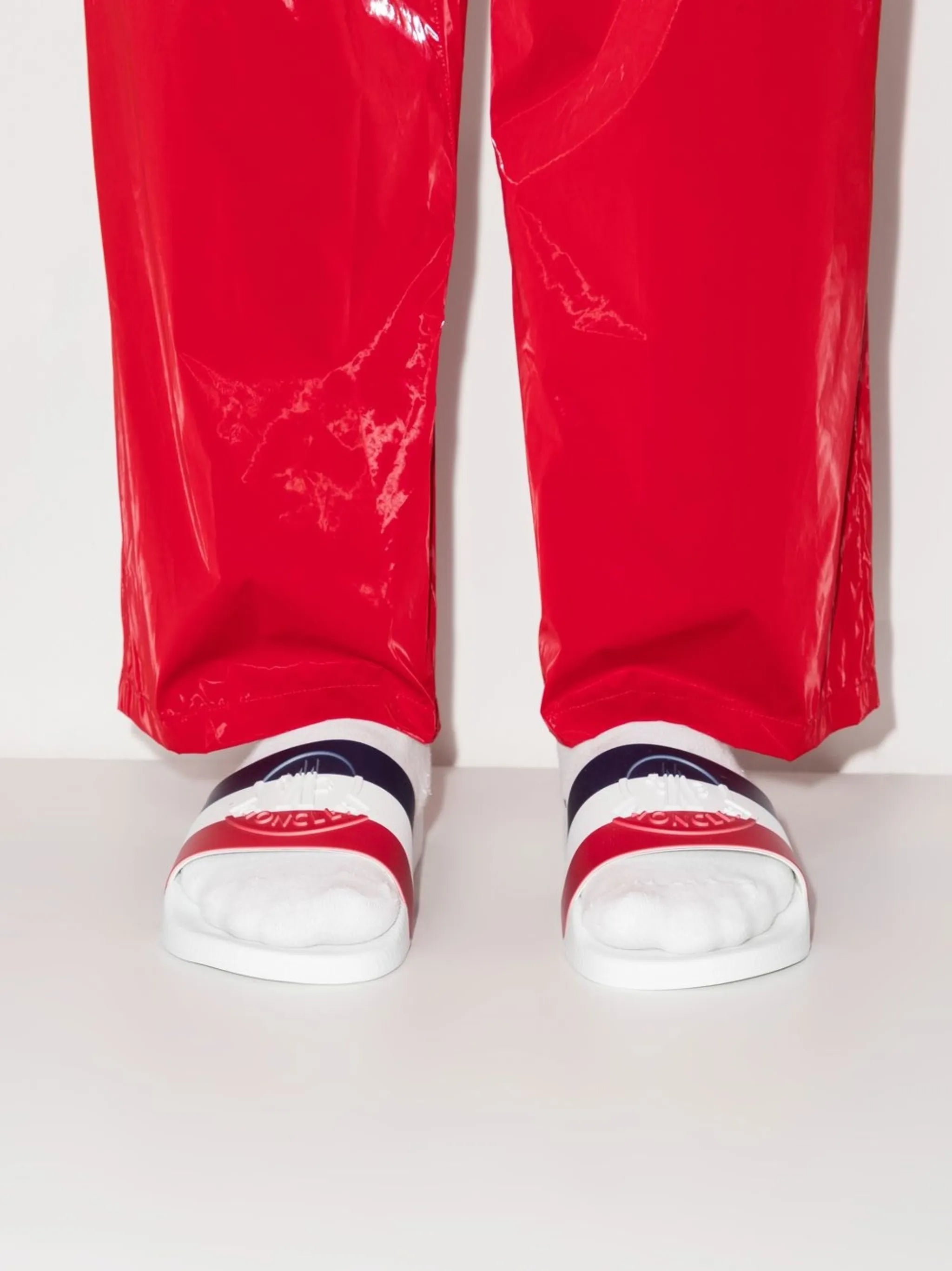 Basile stripe flat slides