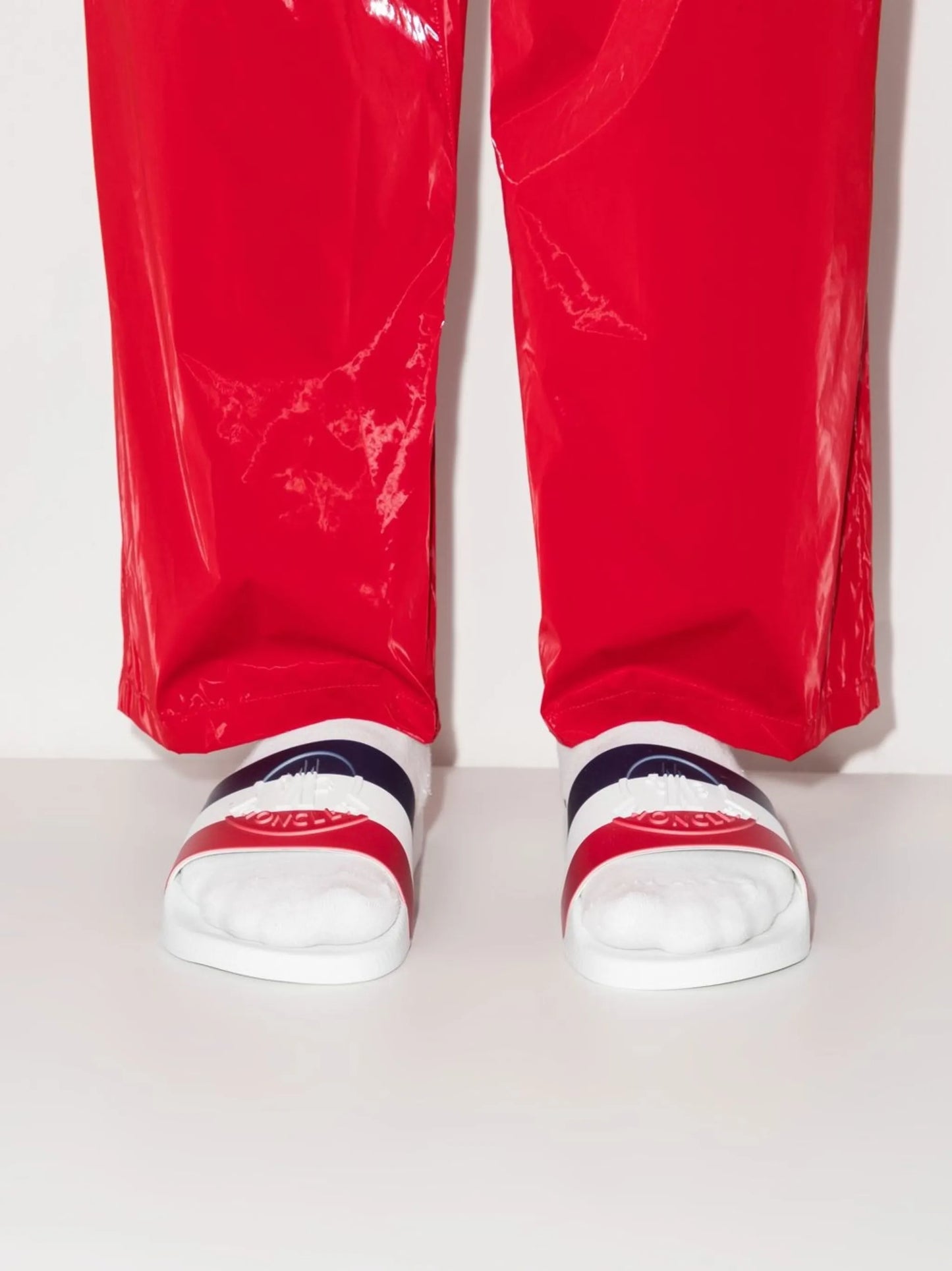 Basile stripe flat slides