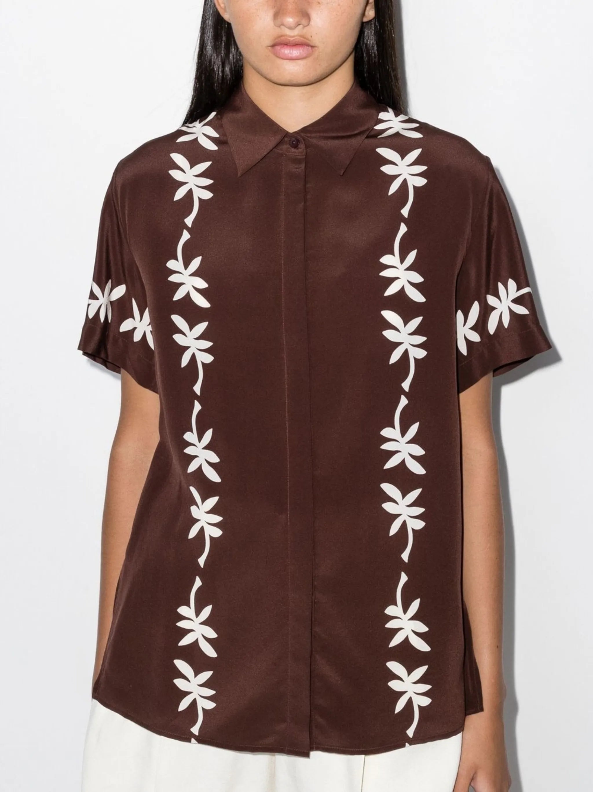 short-sleeve silk shirt