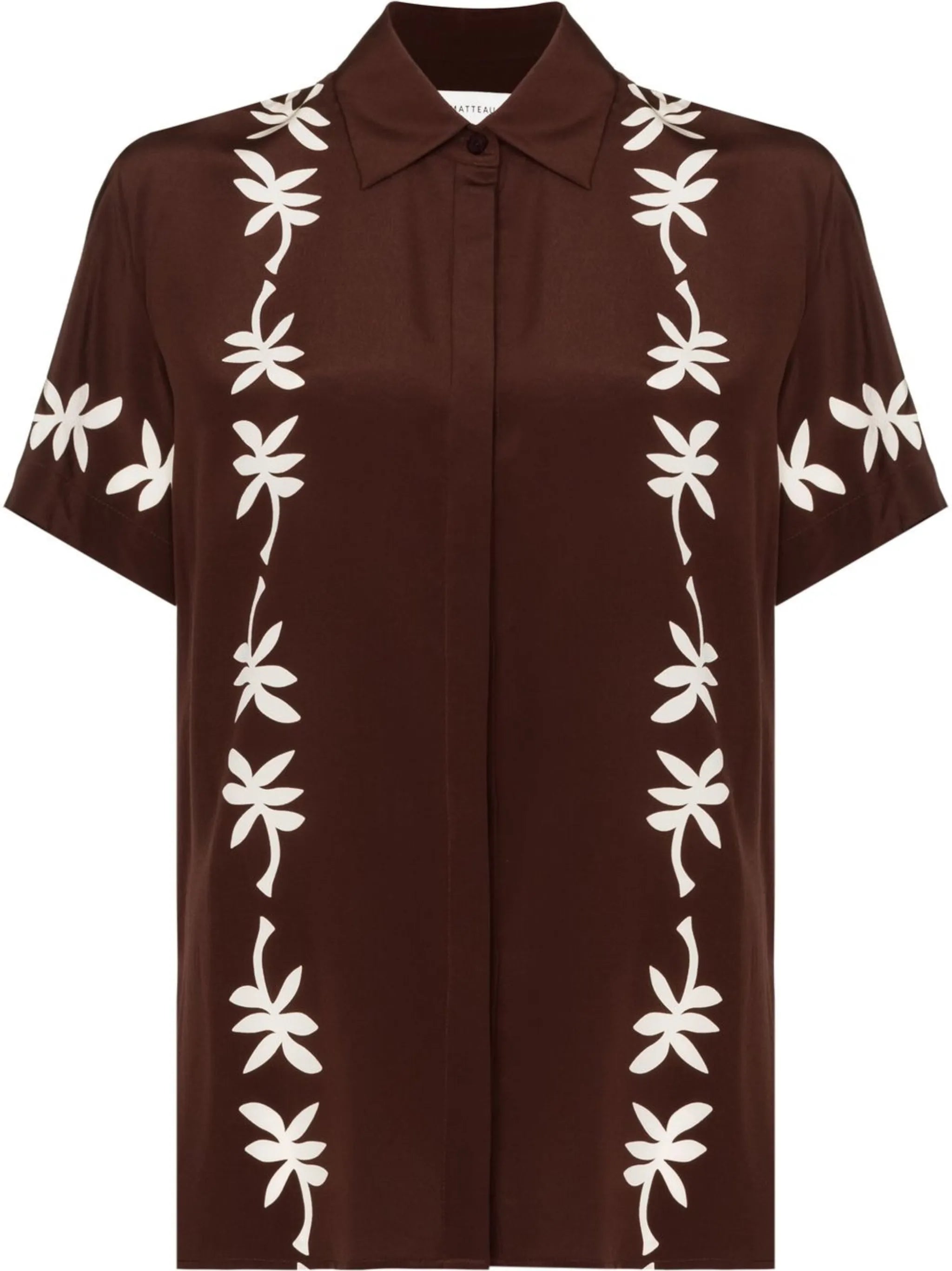 short-sleeve silk shirt
