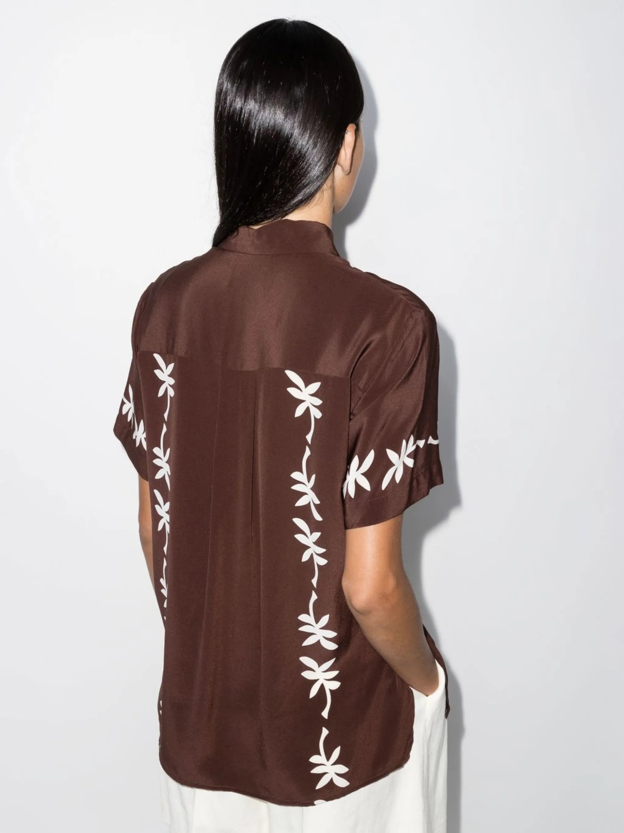 short-sleeve silk shirt