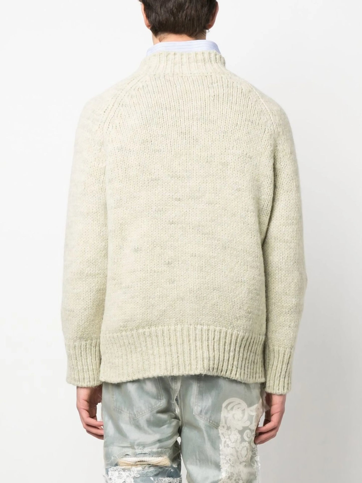 chunky-knit crew-neck jumper