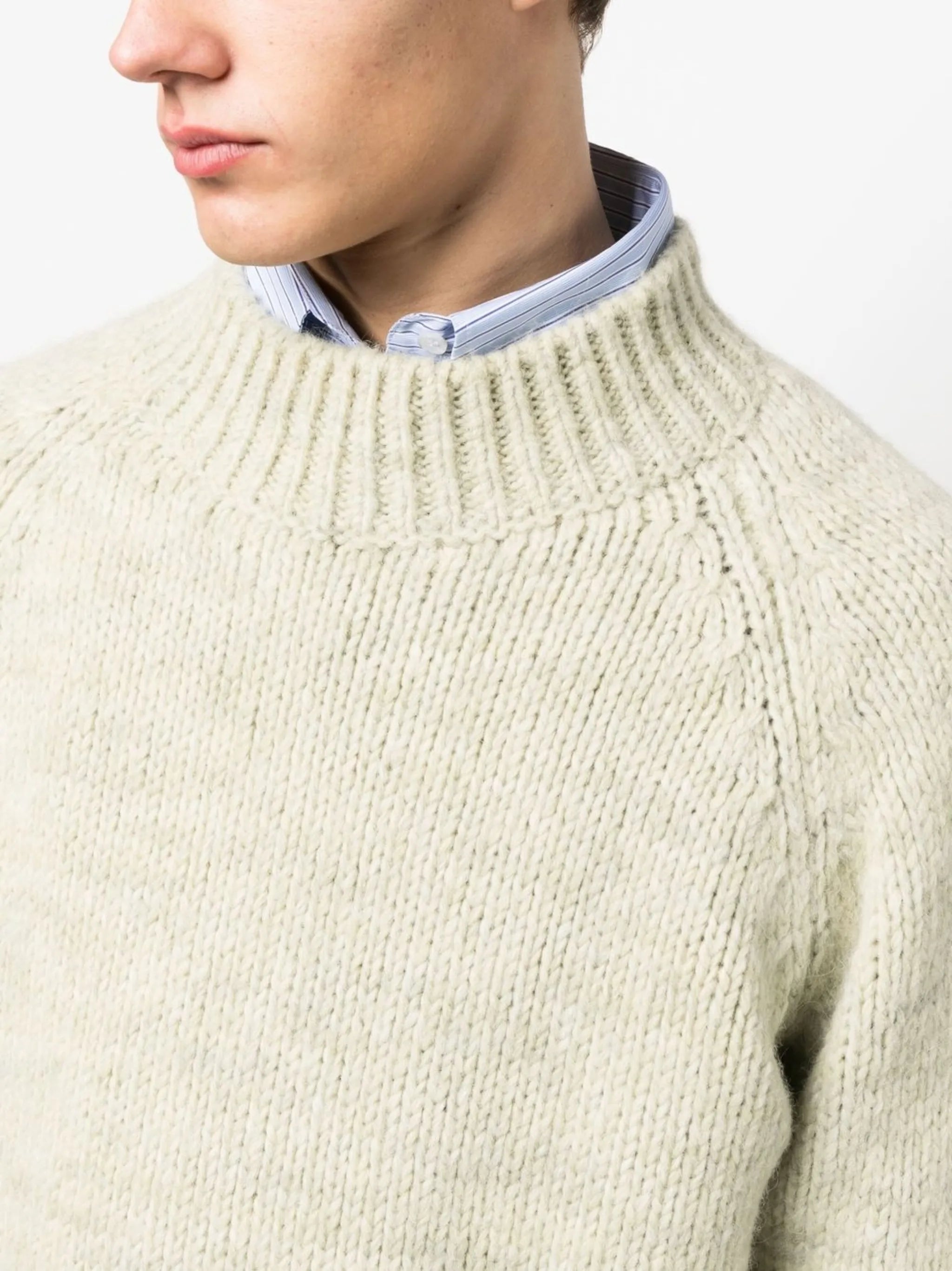 chunky-knit crew-neck jumper