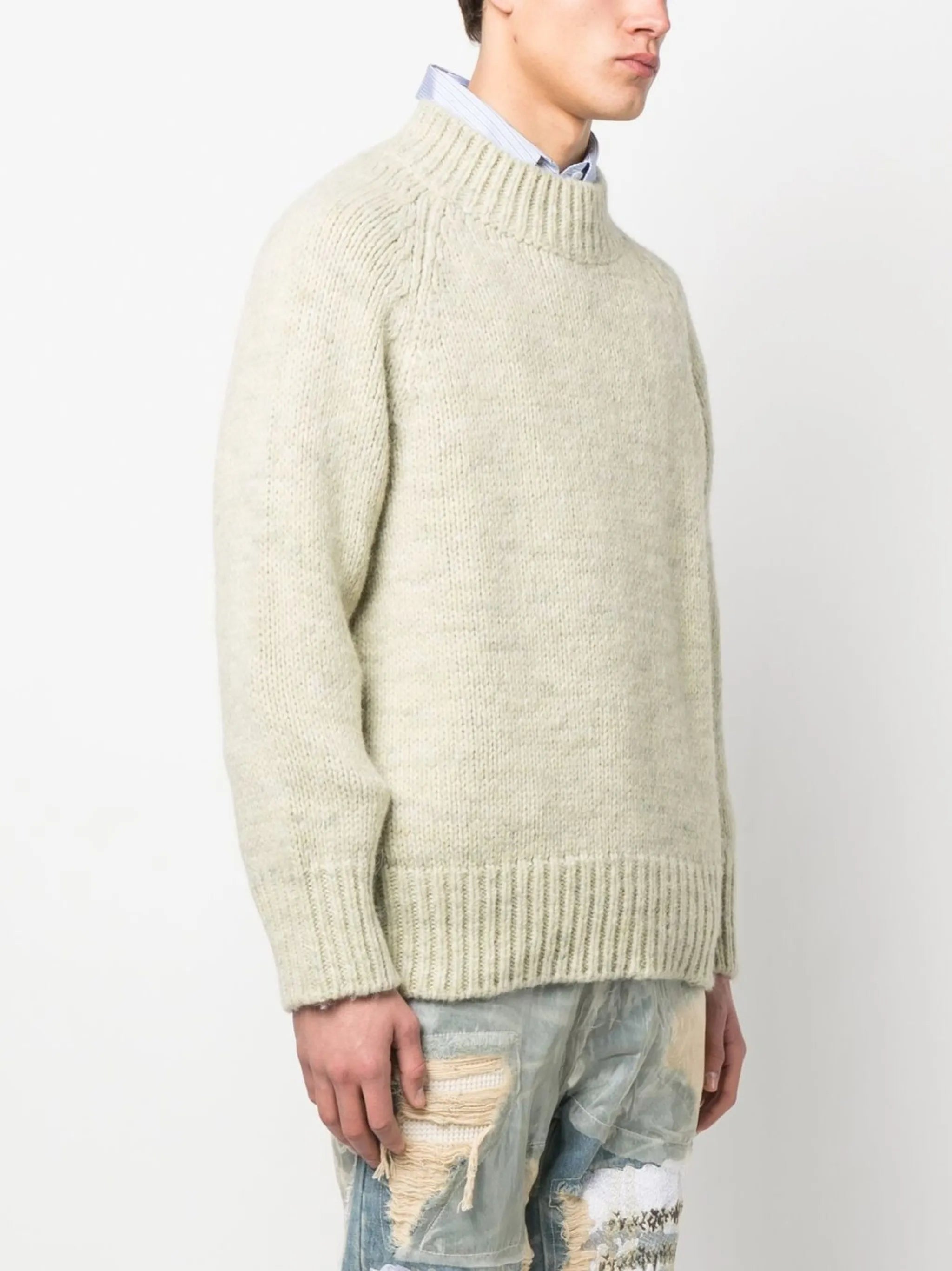 chunky-knit crew-neck jumper