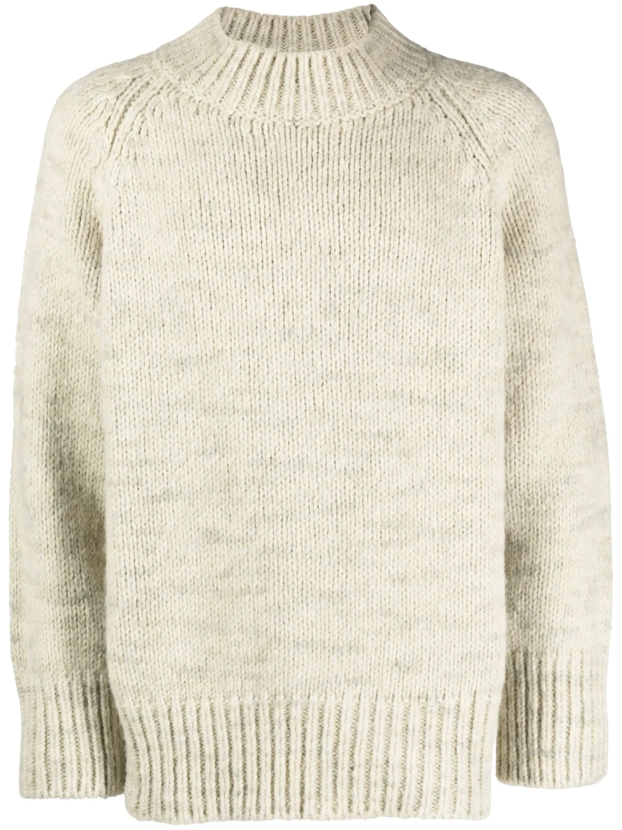 chunky-knit crew-neck jumper