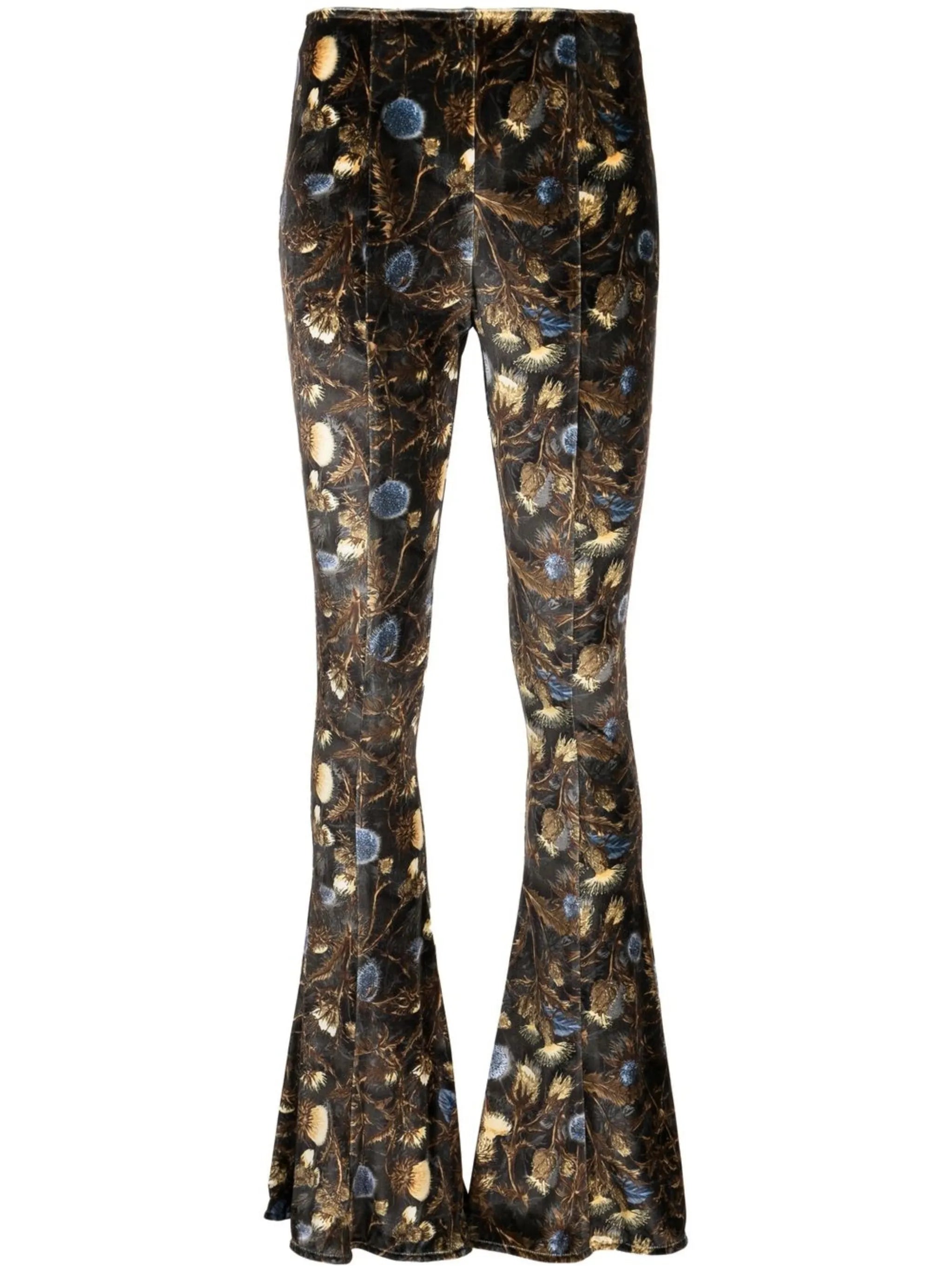 thistle-print flared trousers