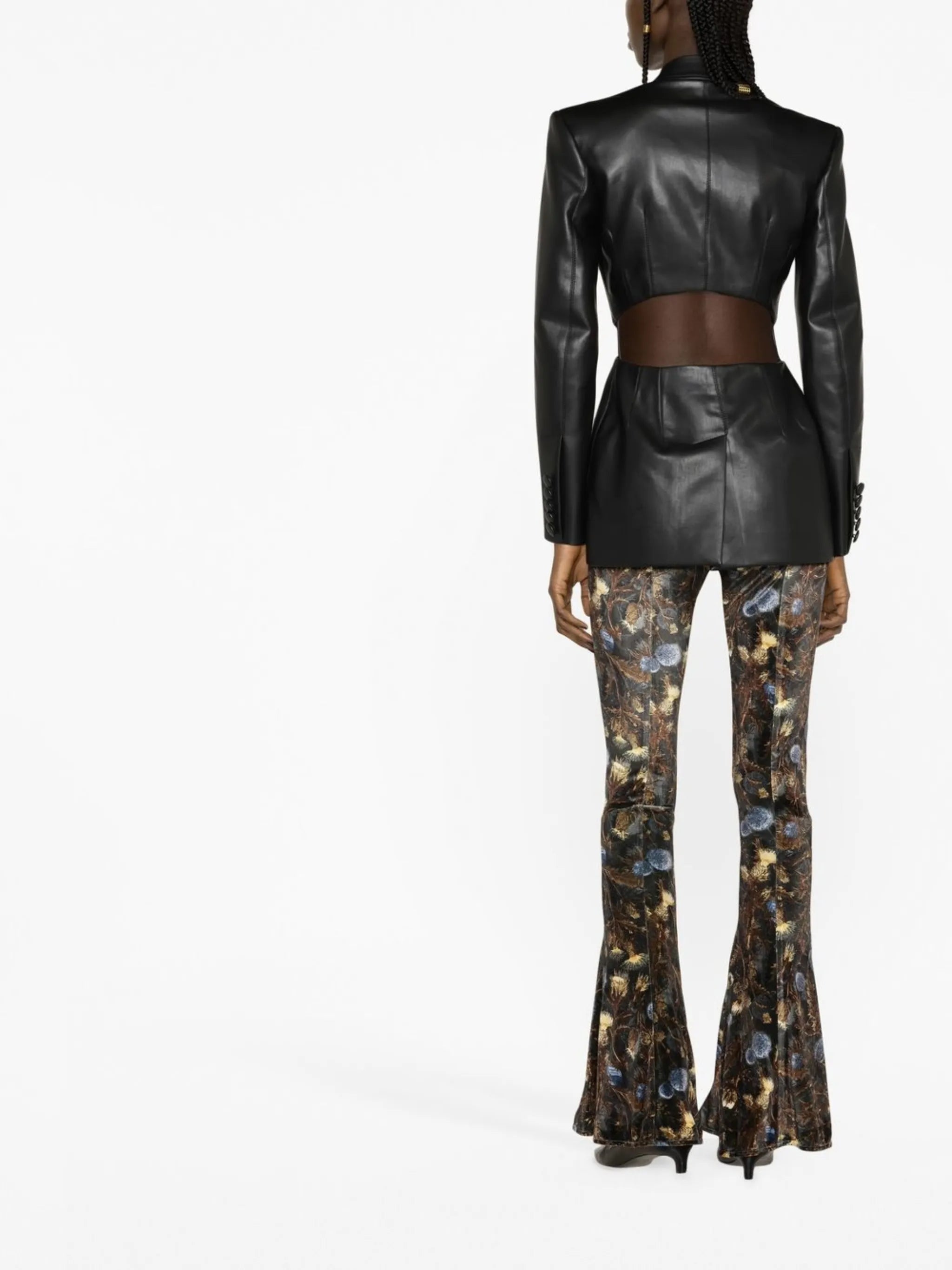 thistle-print flared trousers
