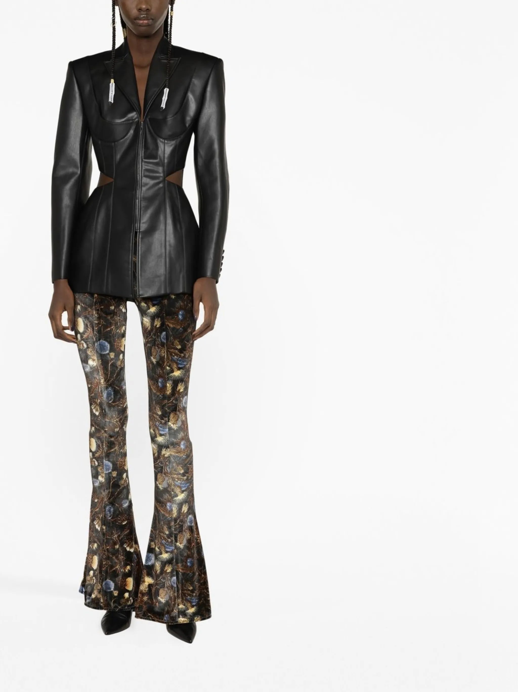 thistle-print flared trousers