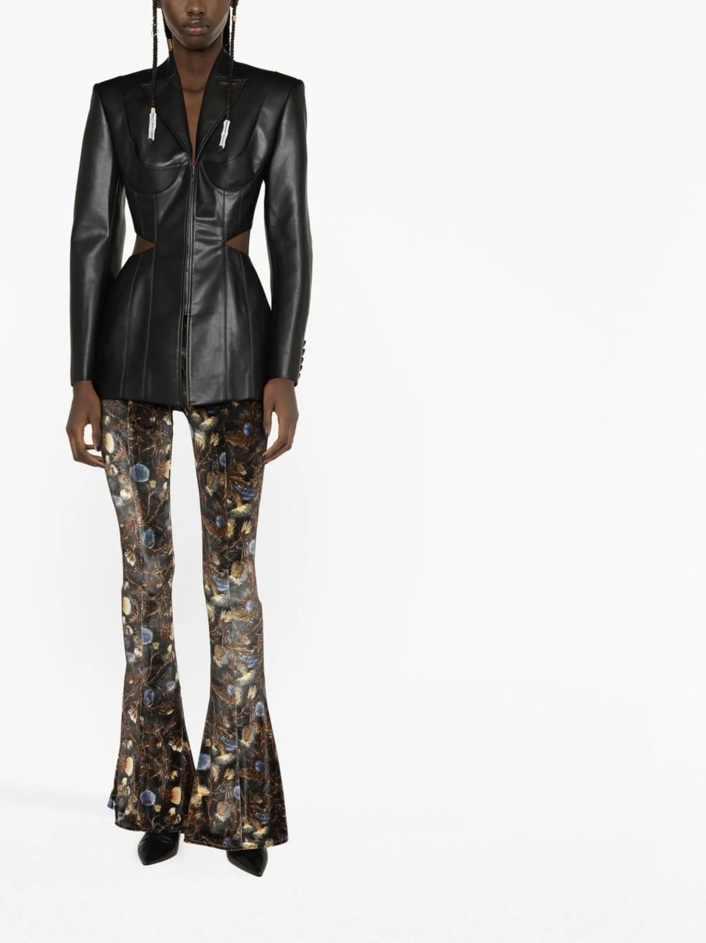 thistle-print flared trousers