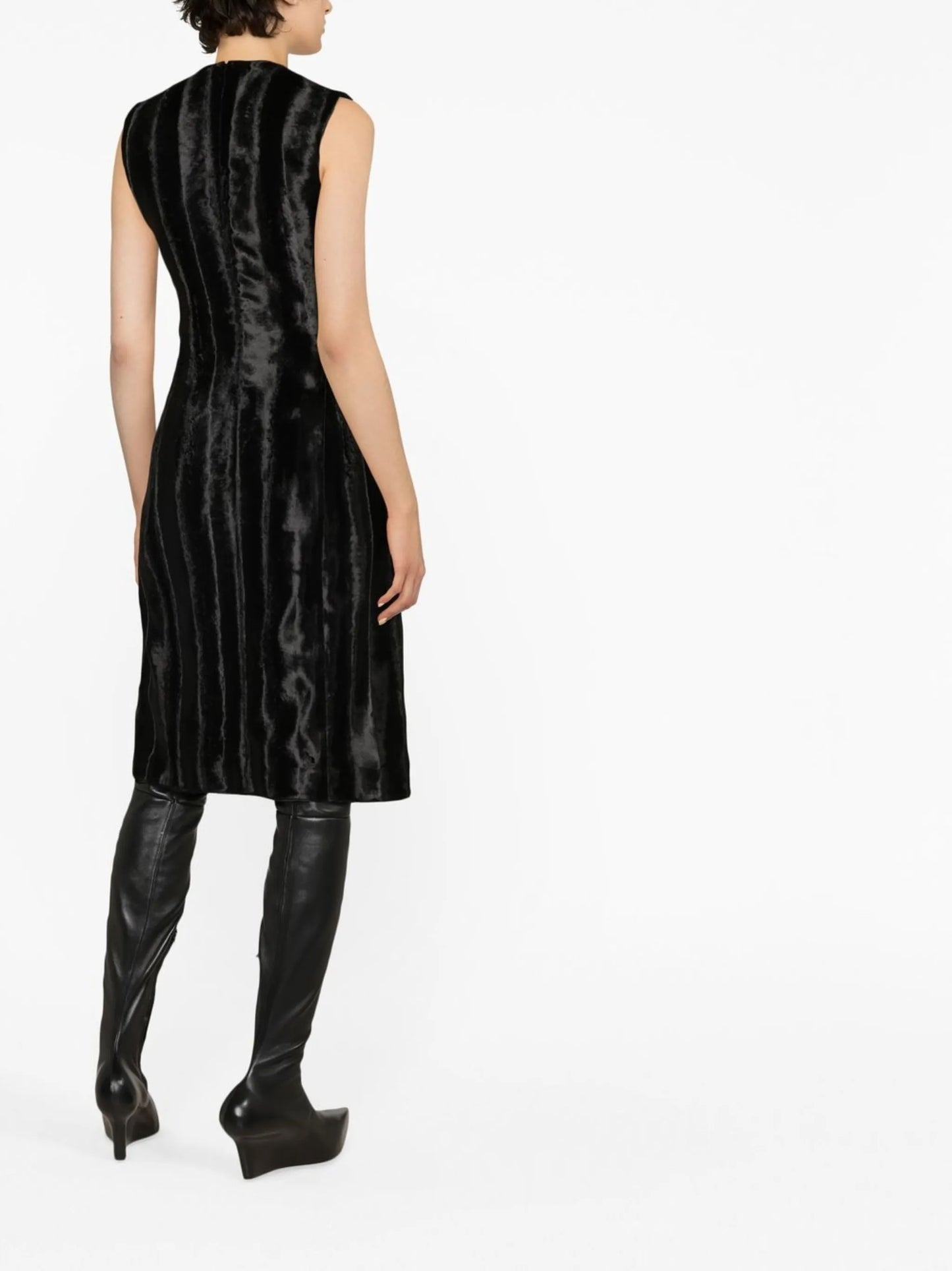 Deconstructed velvet midi dress