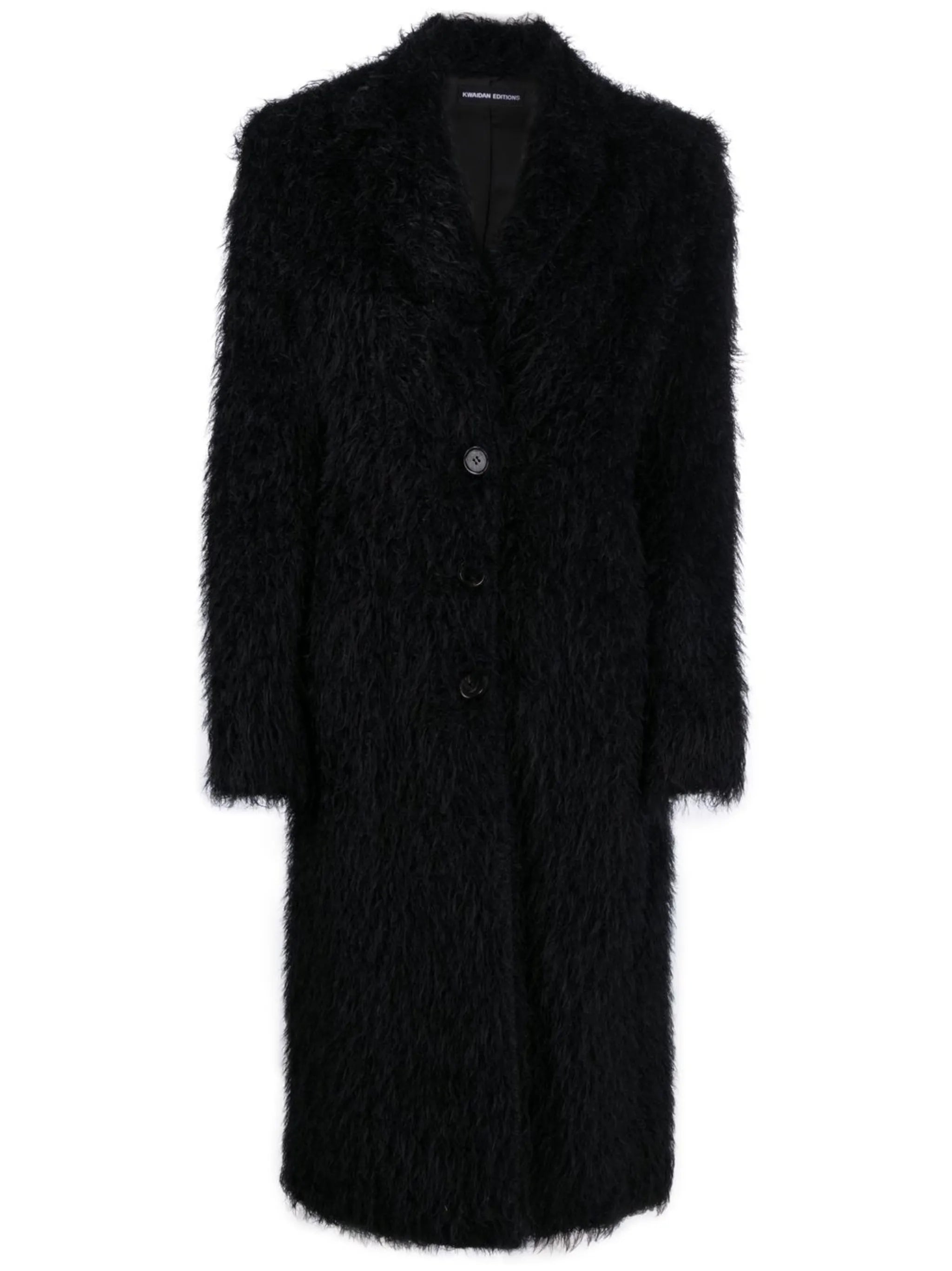 faux-fur button-front coat