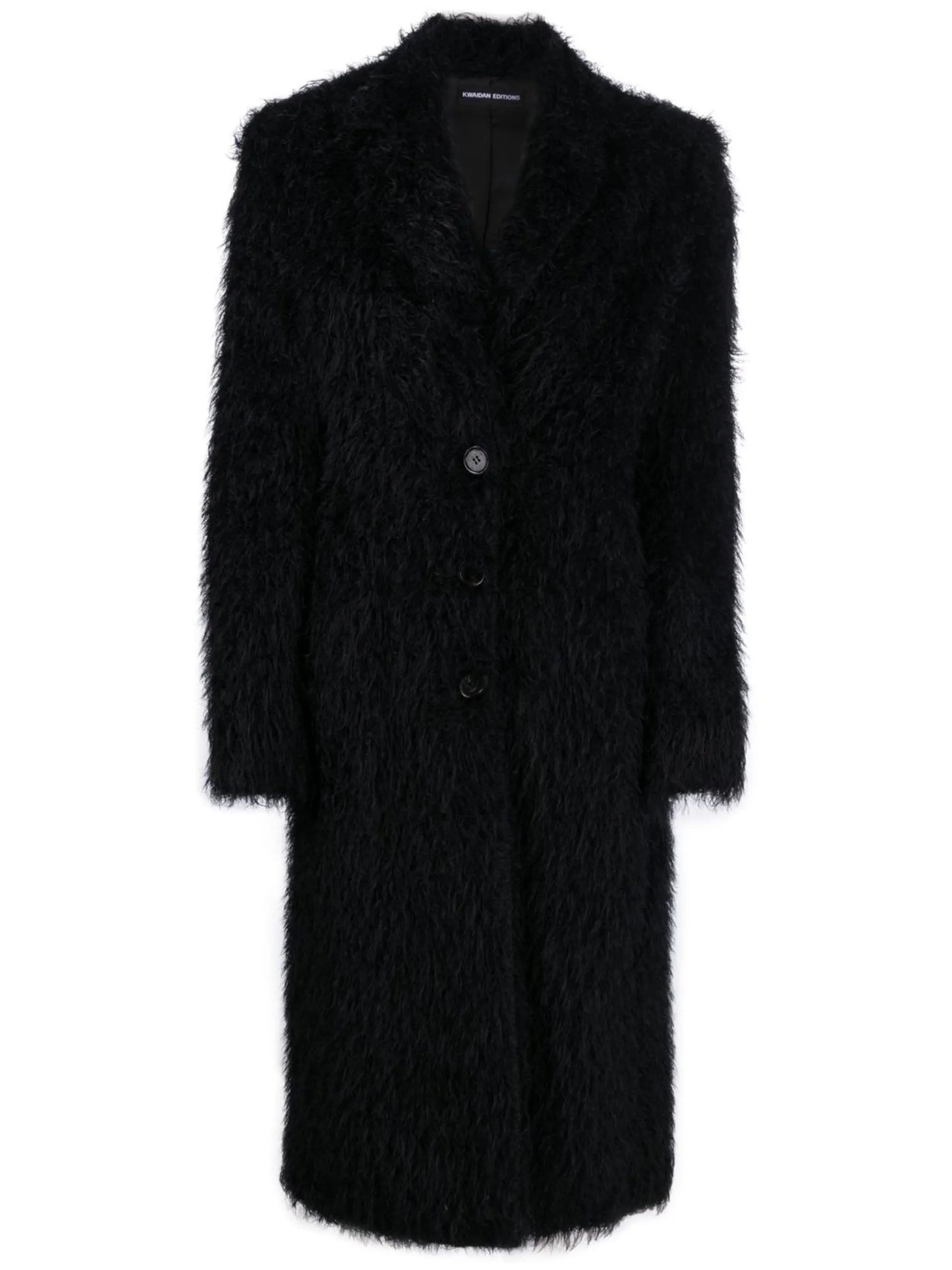 faux-fur button-front coat