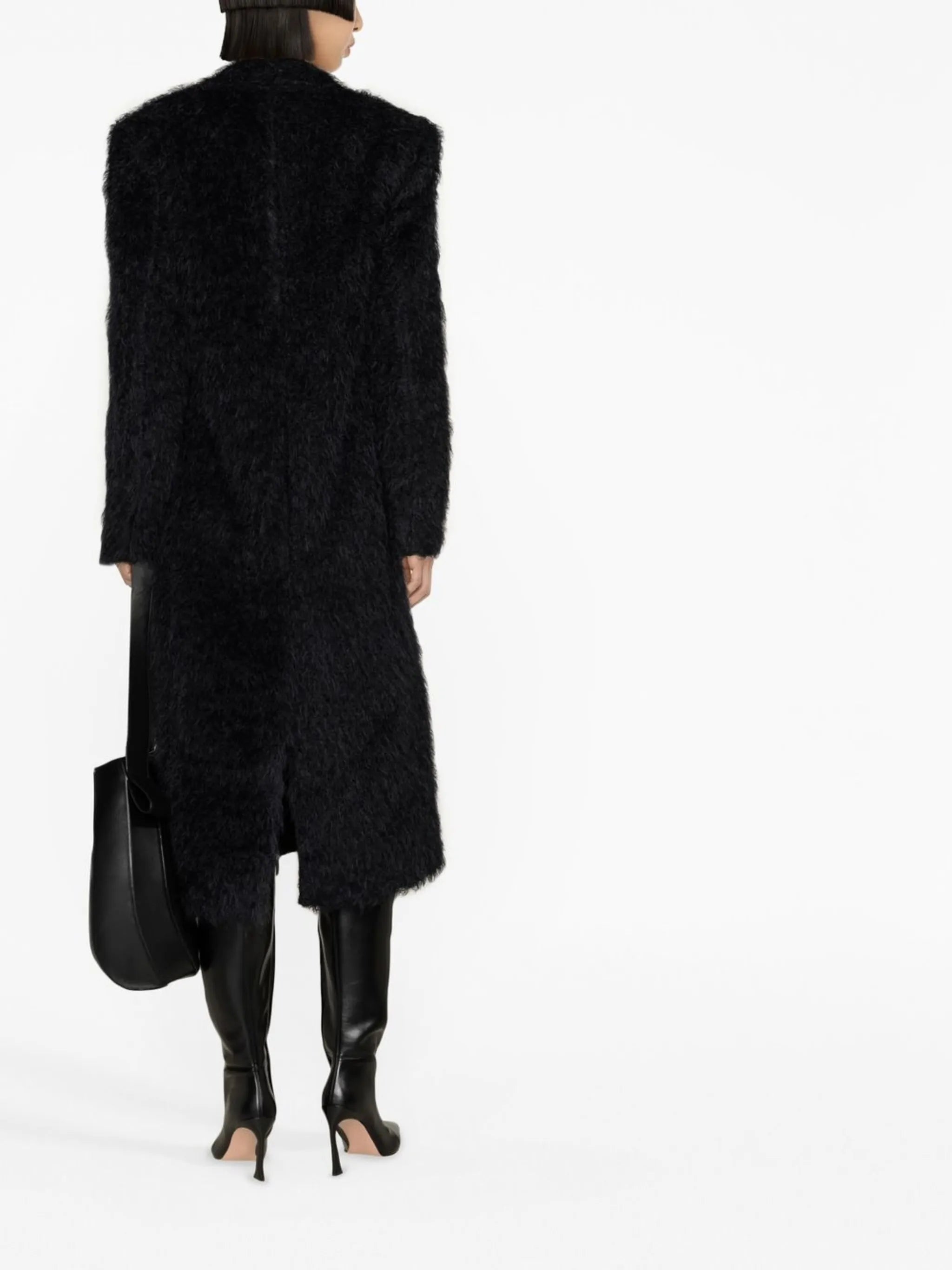 faux-fur button-front coat