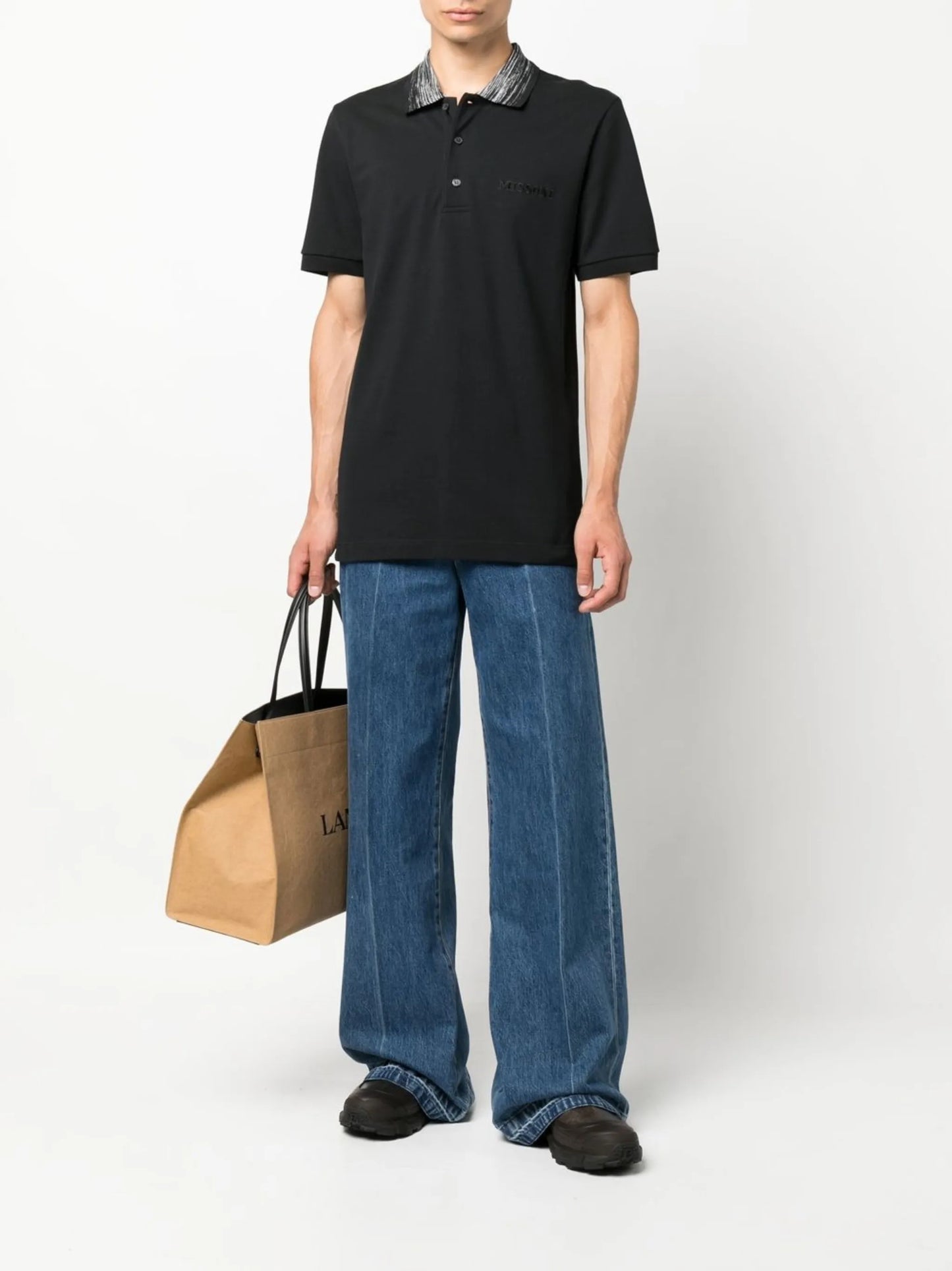 contrasting-collar polo shirt