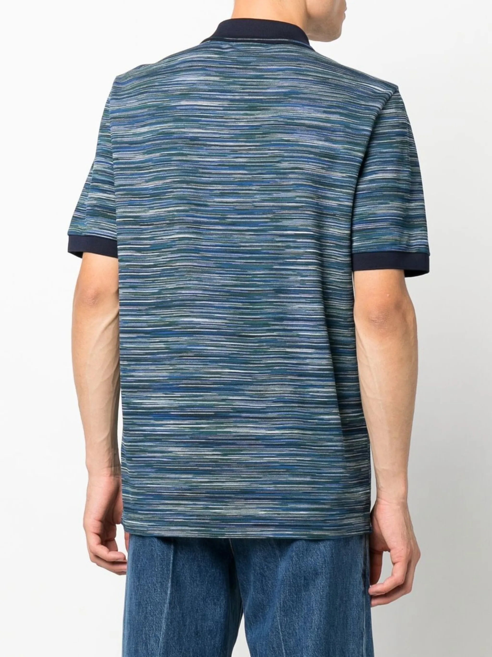 striped knitted polo shirt