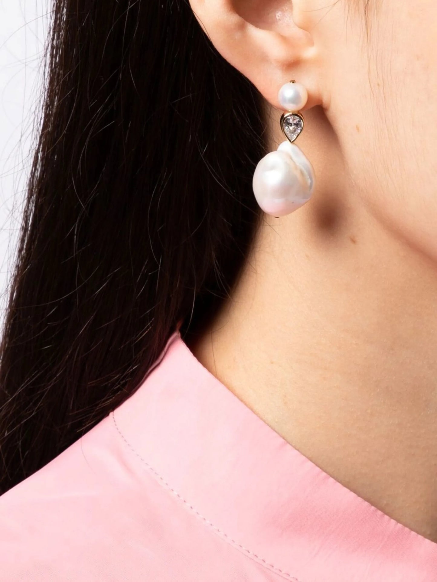 Pulp pearl drop earrings