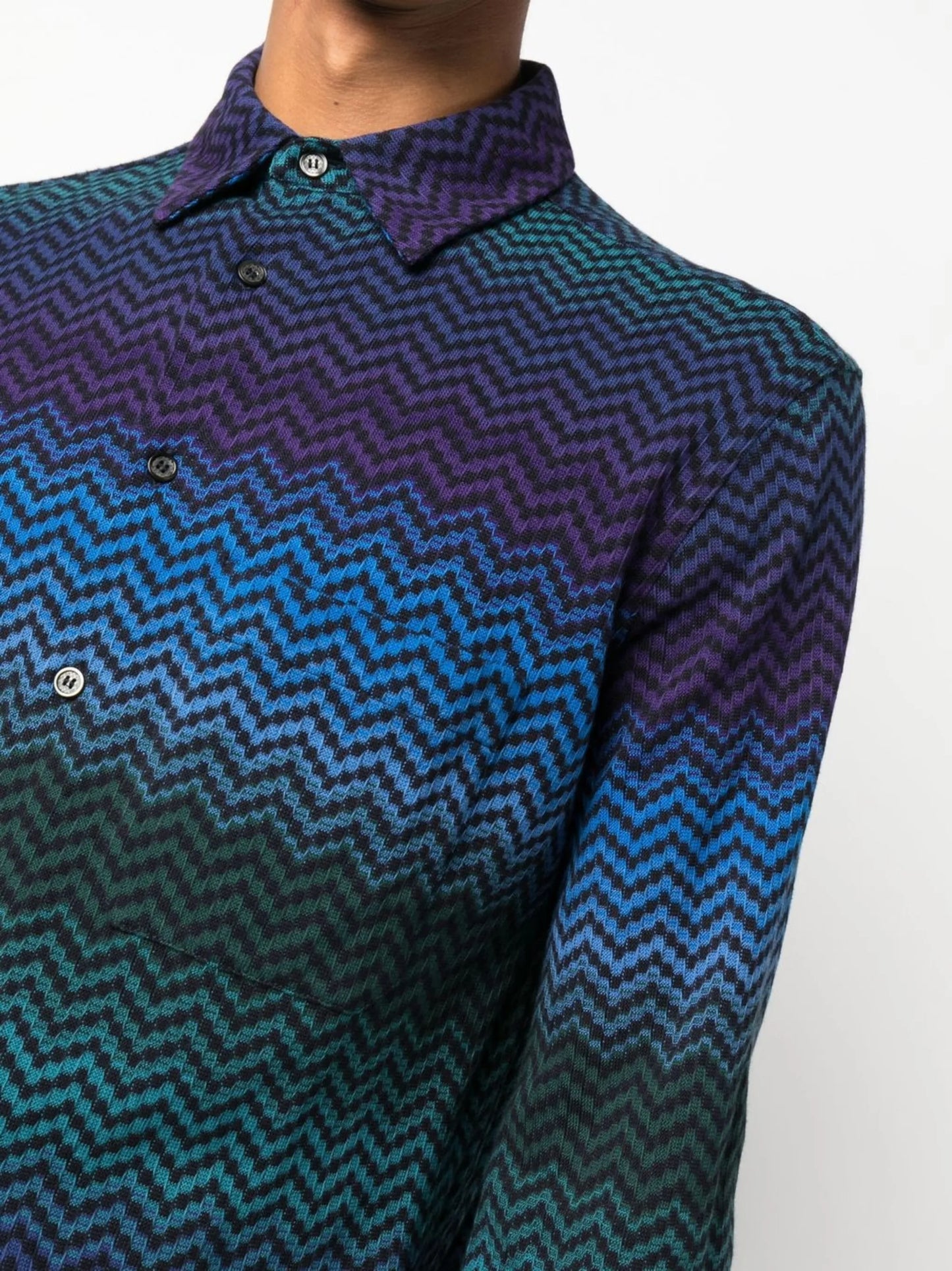 zigzag-pattern long-sleeve shirt