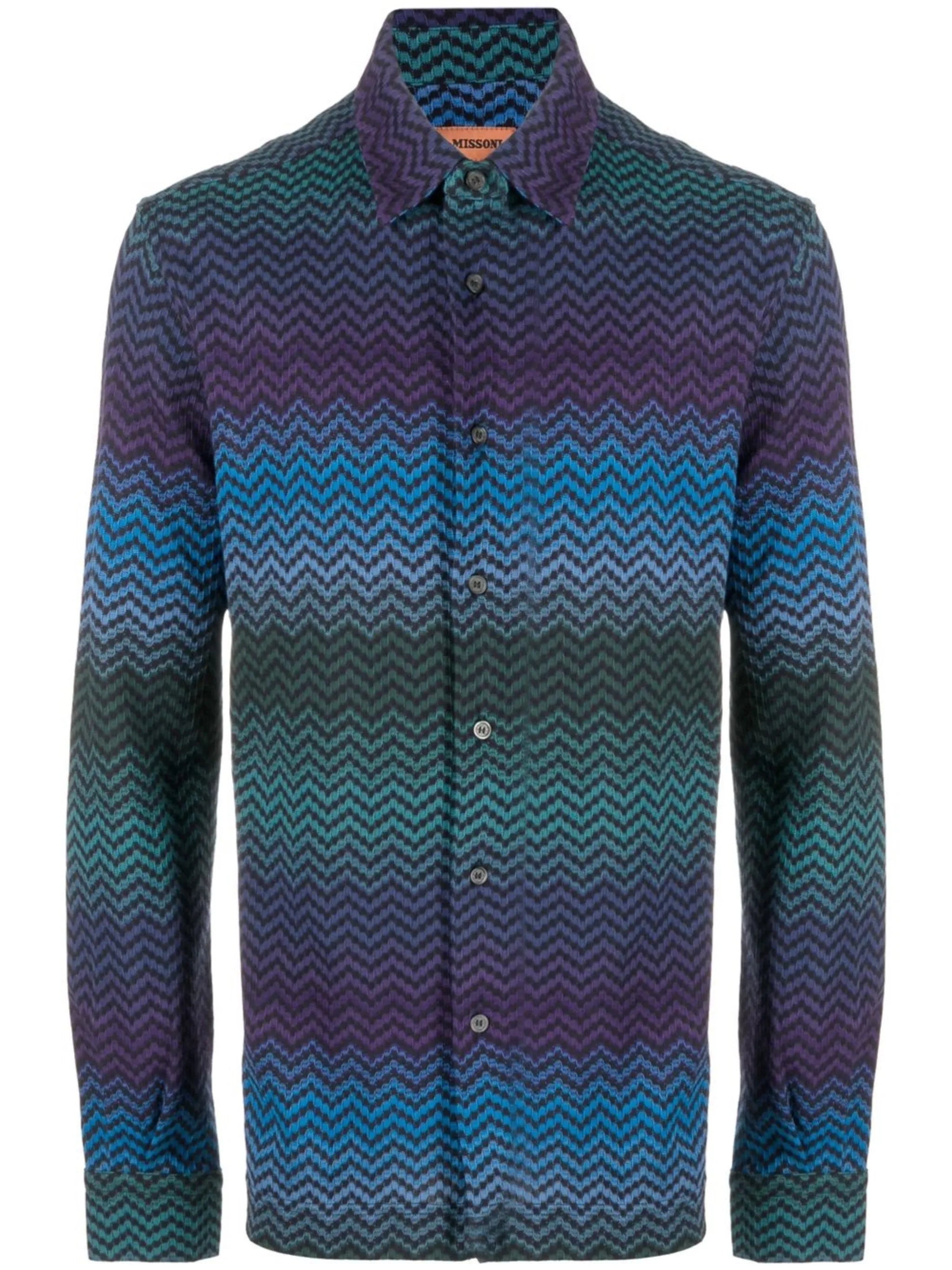 zigzag-pattern long-sleeve shirt