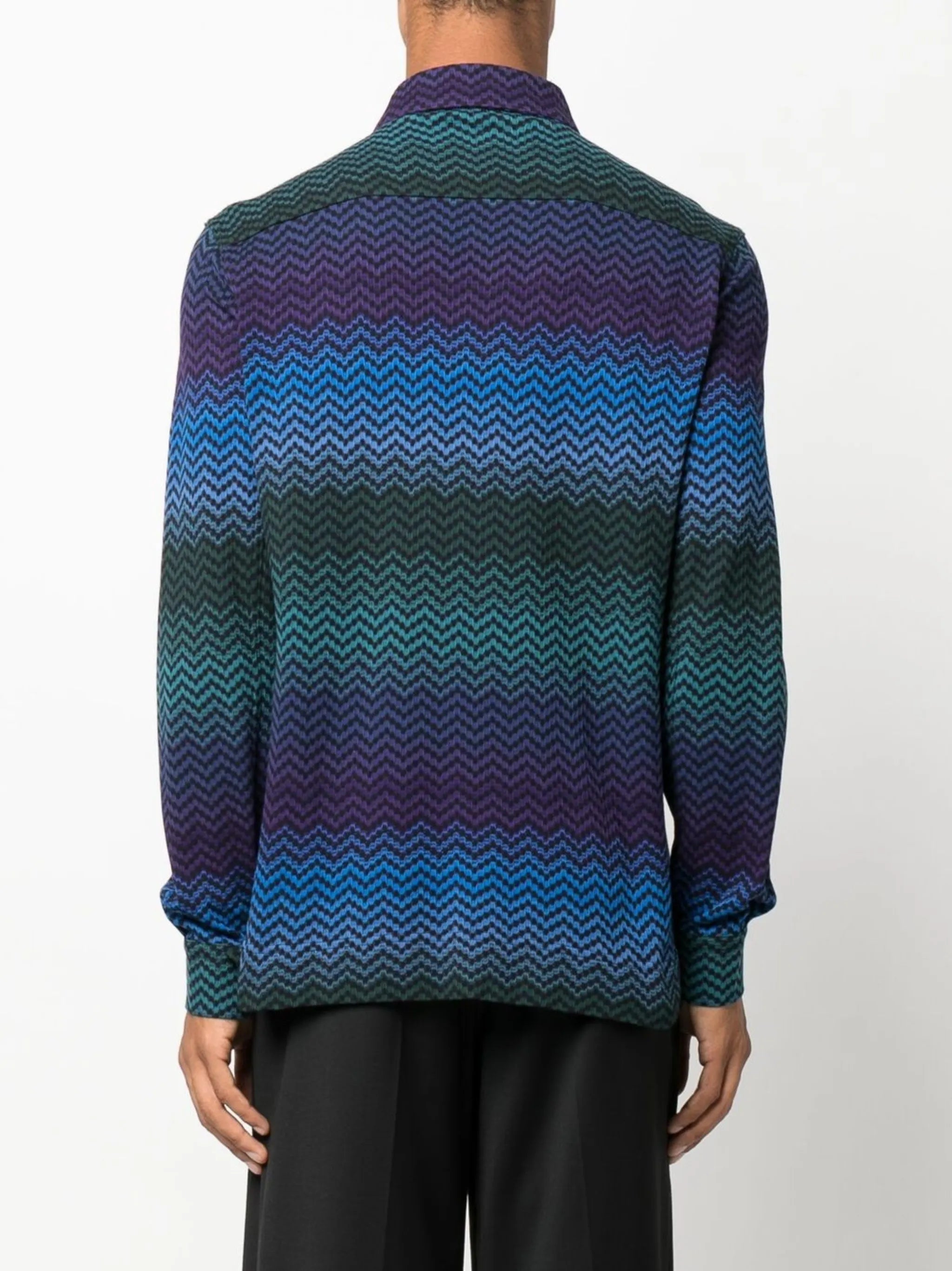 zigzag-pattern long-sleeve shirt