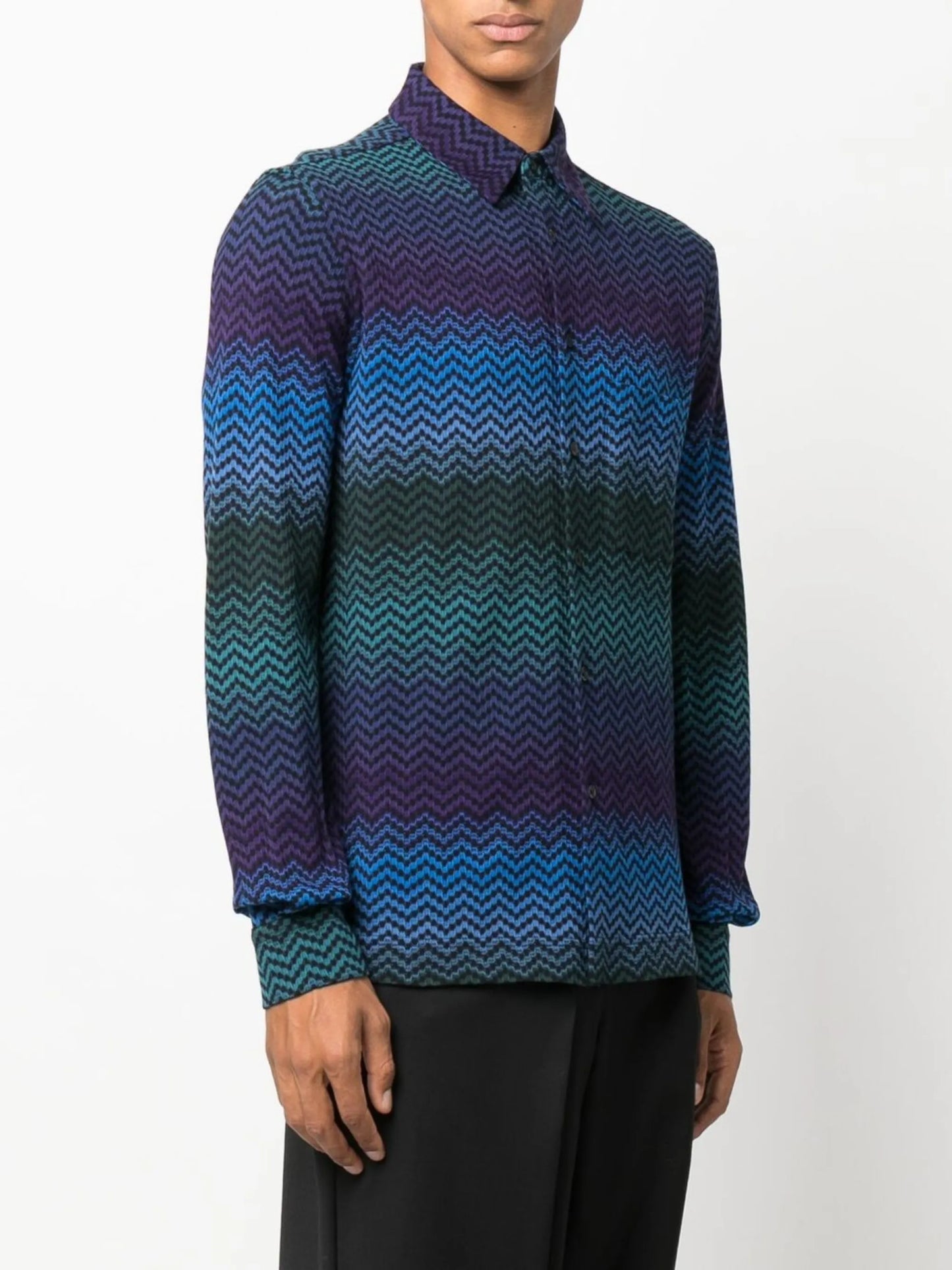 zigzag-pattern long-sleeve shirt