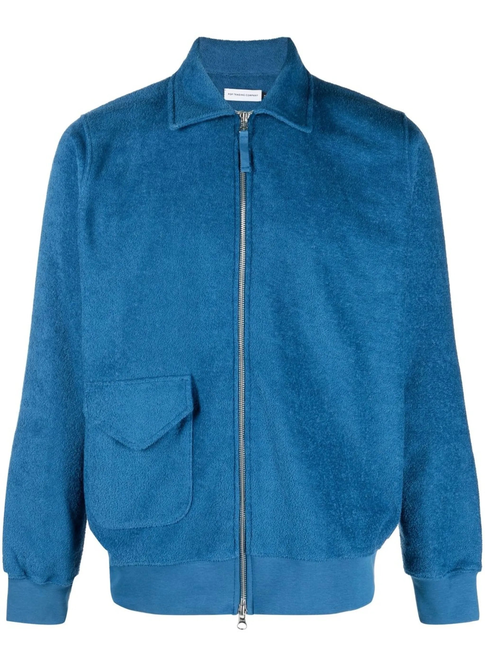 cotton-blend full zip sweatshirt