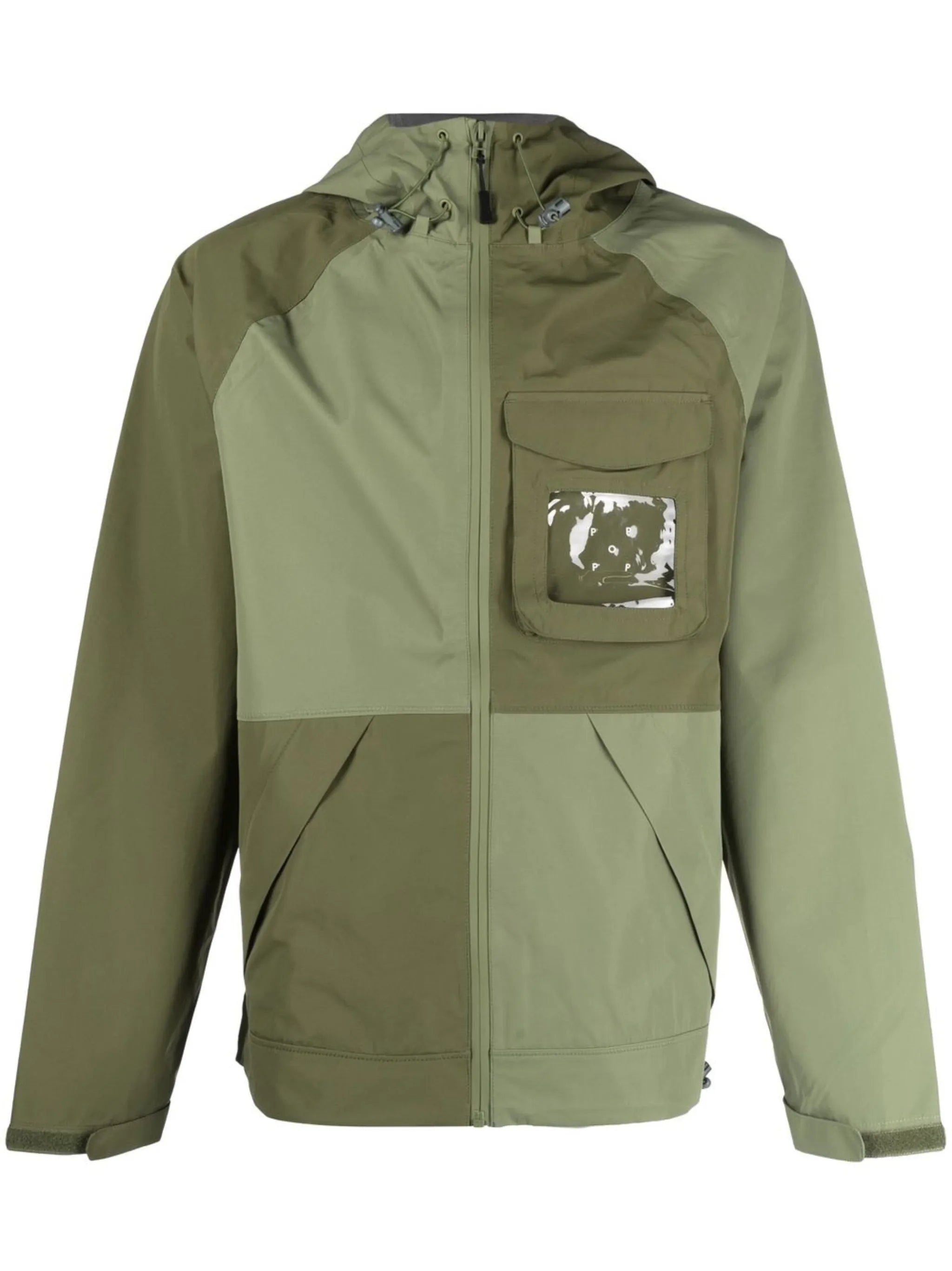 panelled hooded jacket
