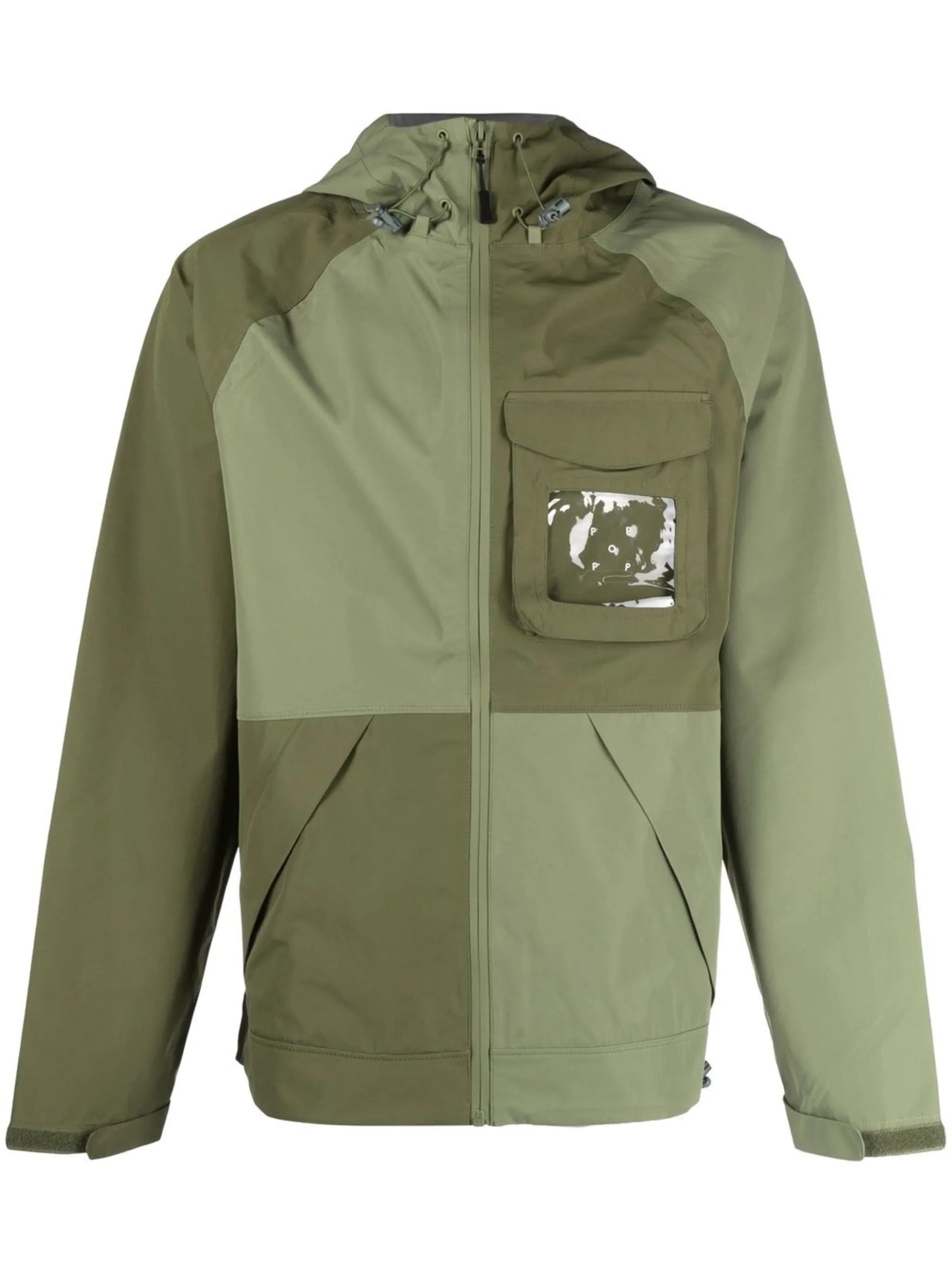 panelled hooded jacket