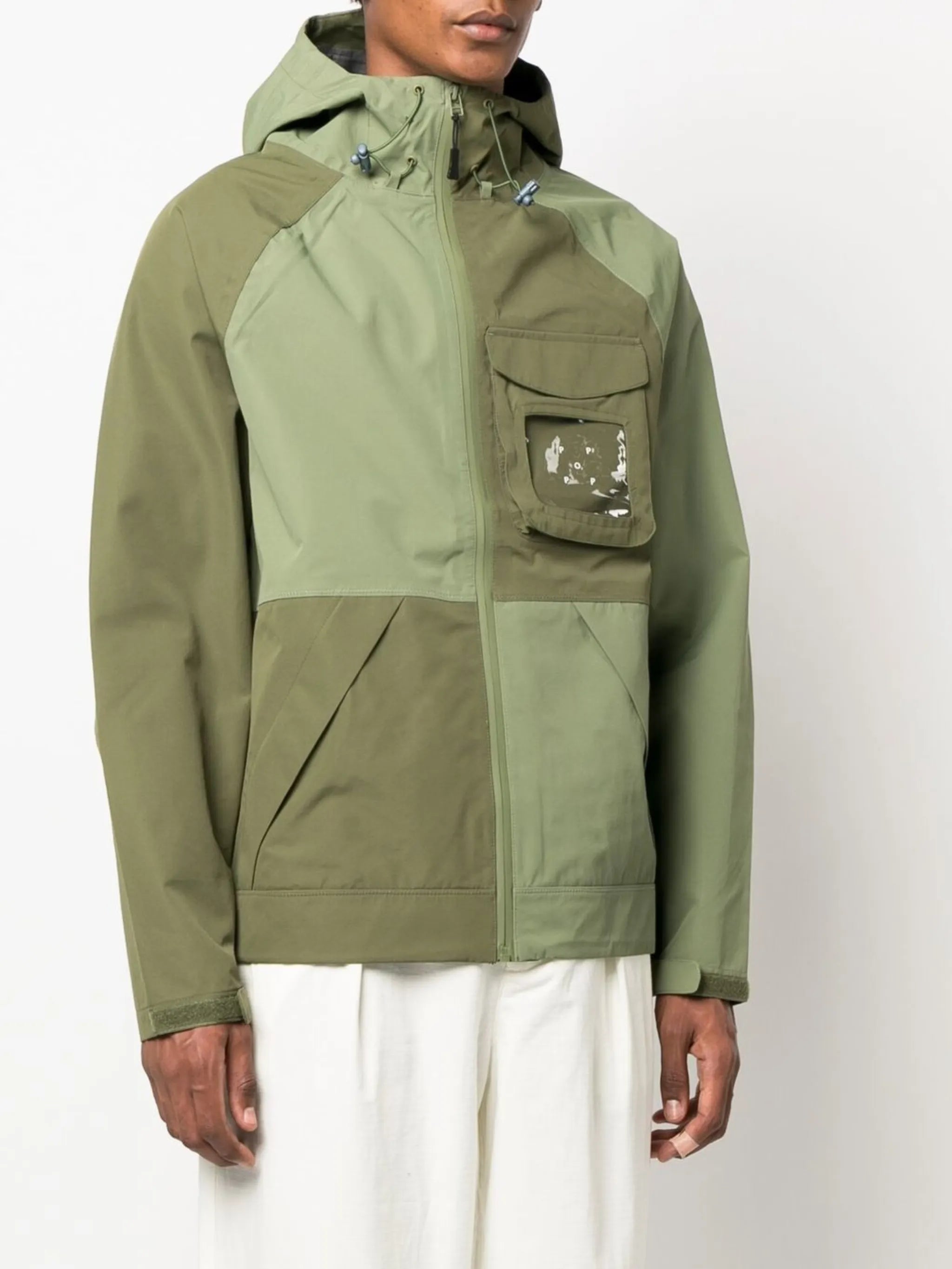 panelled hooded jacket