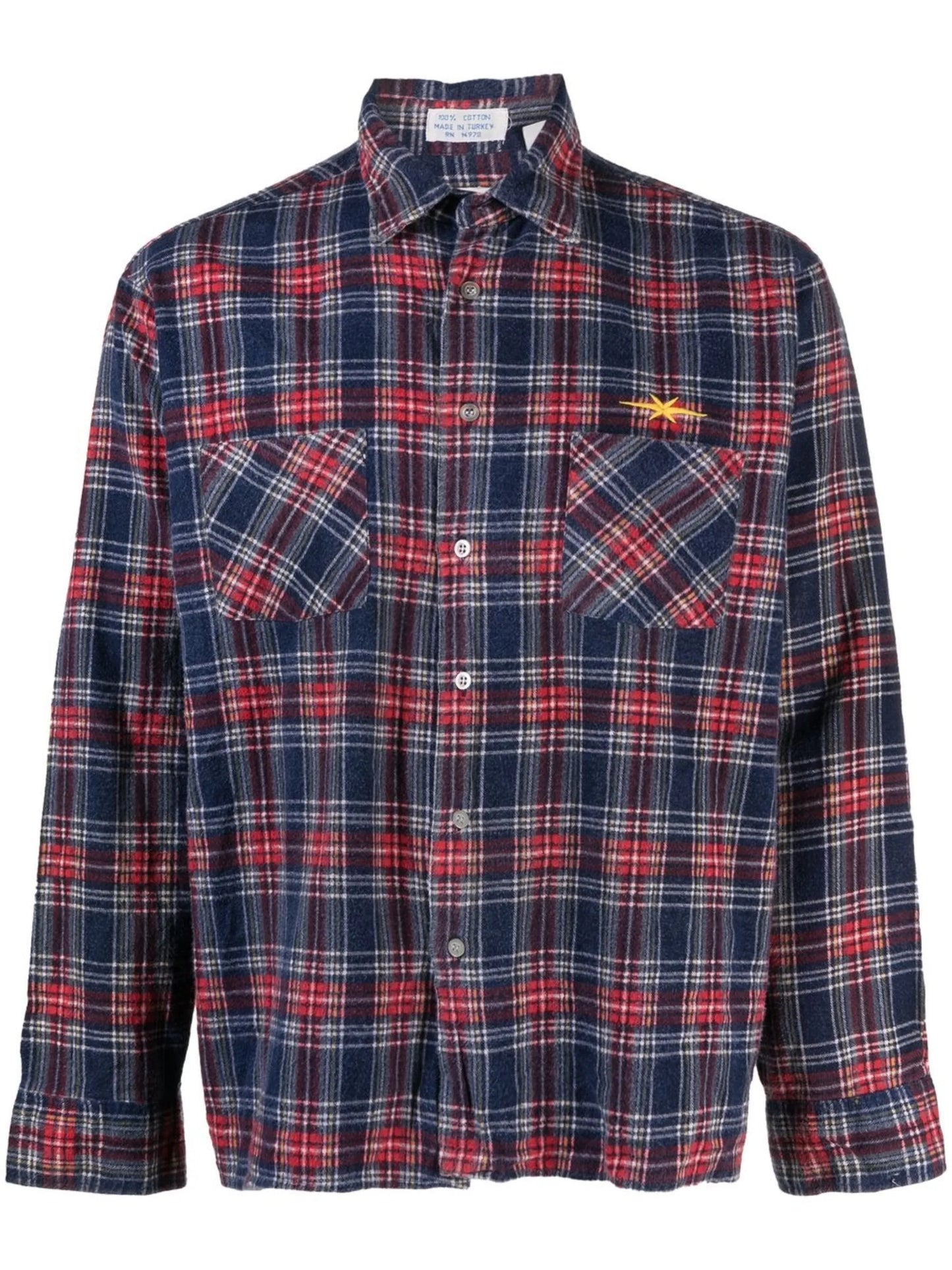 check-pattern flannel shirt