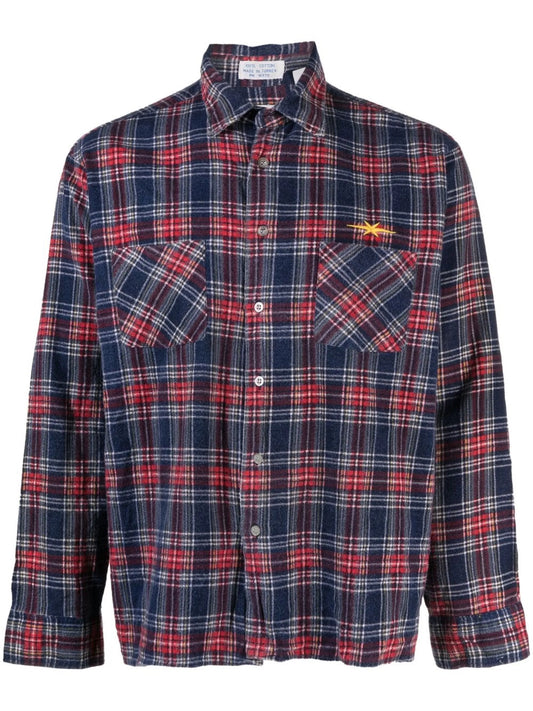 check-pattern flannel shirt