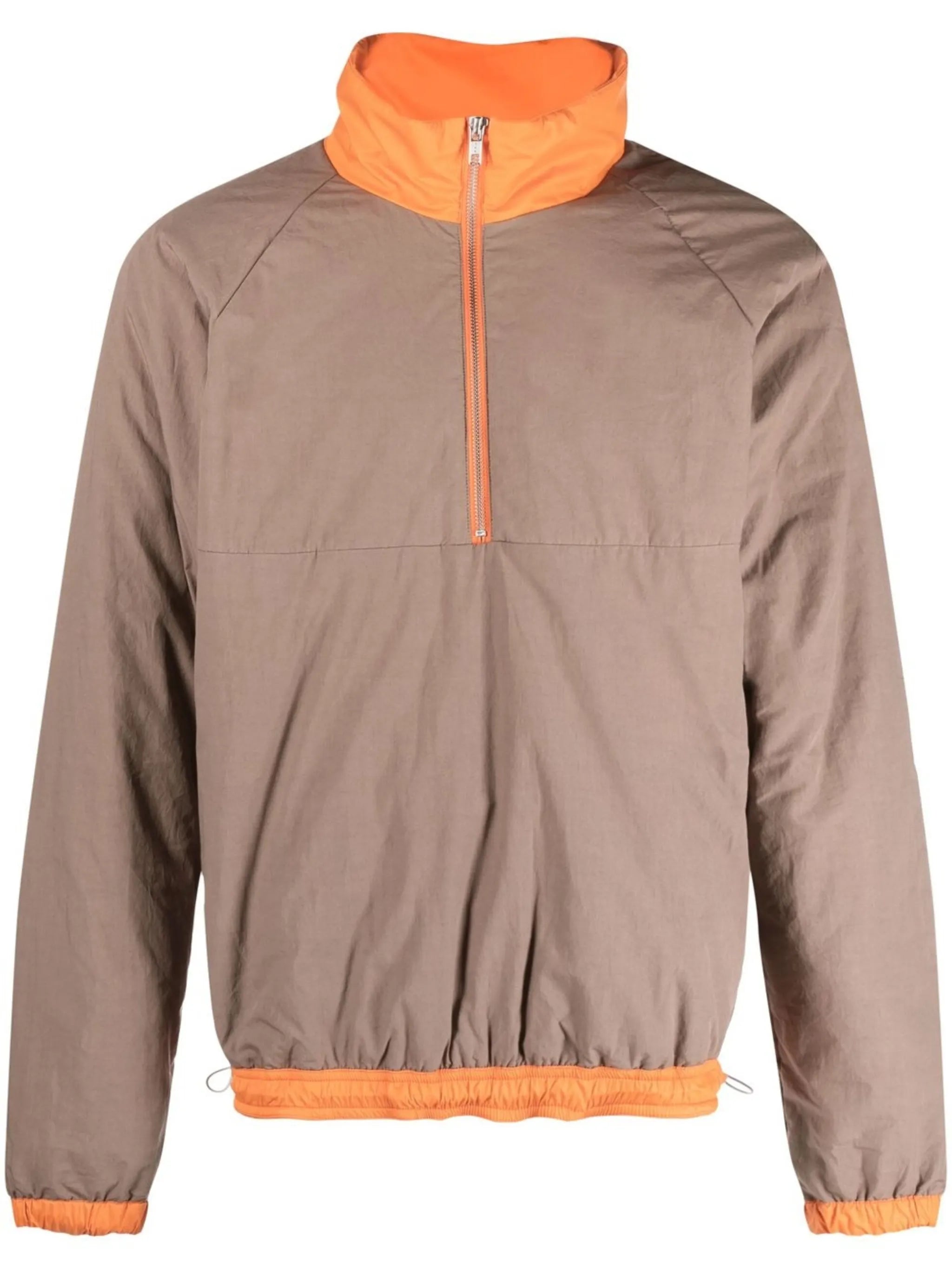 two-tone half-zip front jacket
