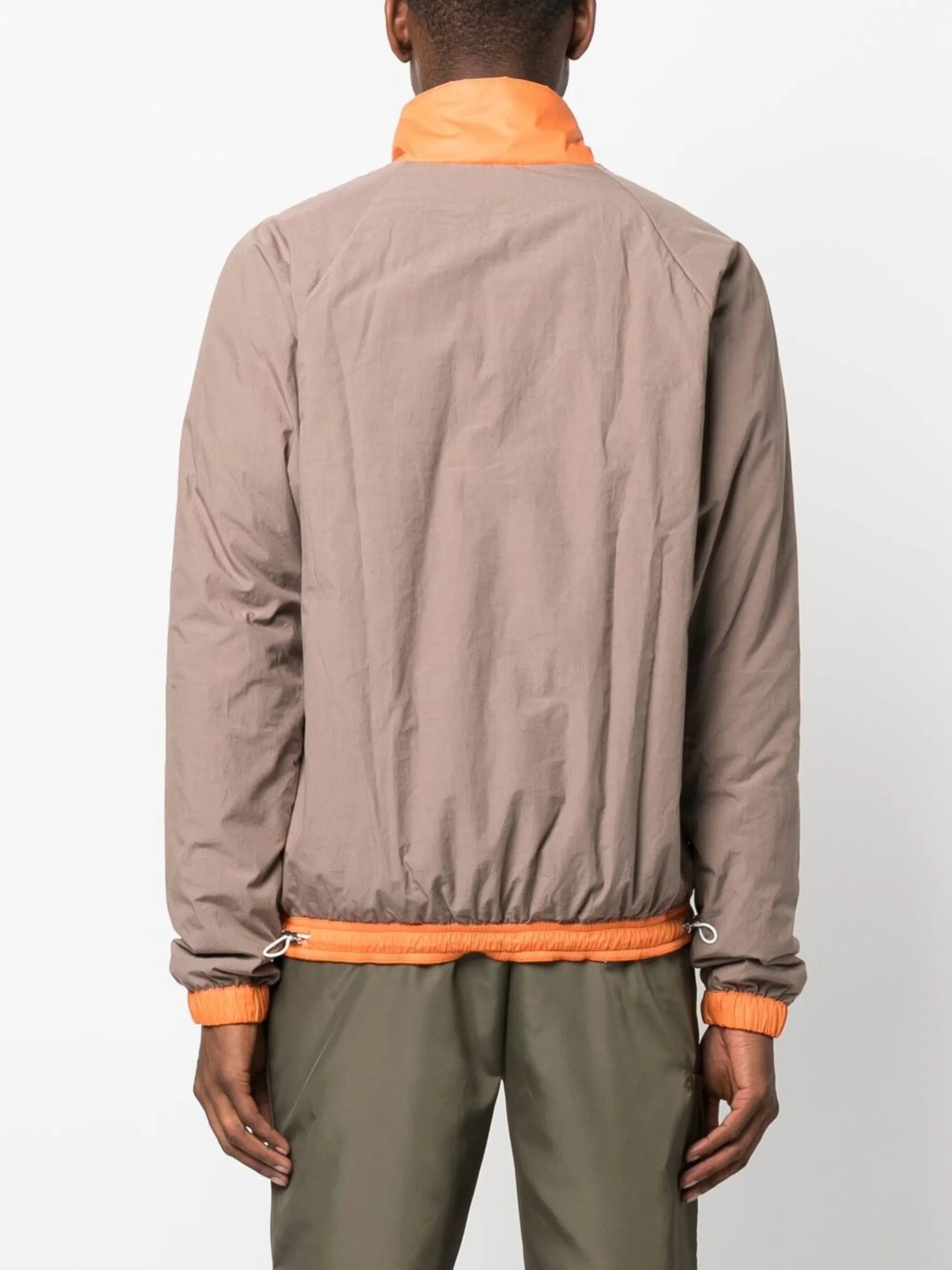two-tone half-zip front jacket