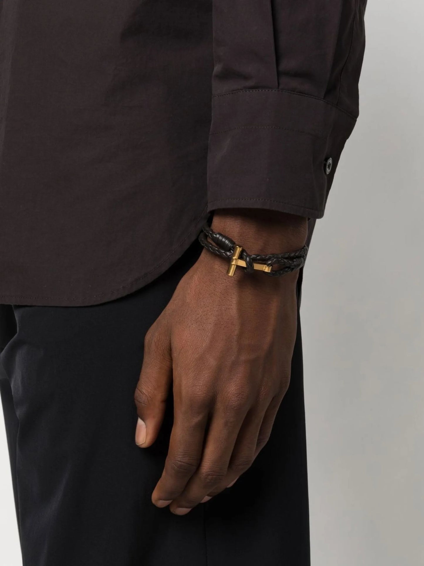 T-charm woven wrap bracelet