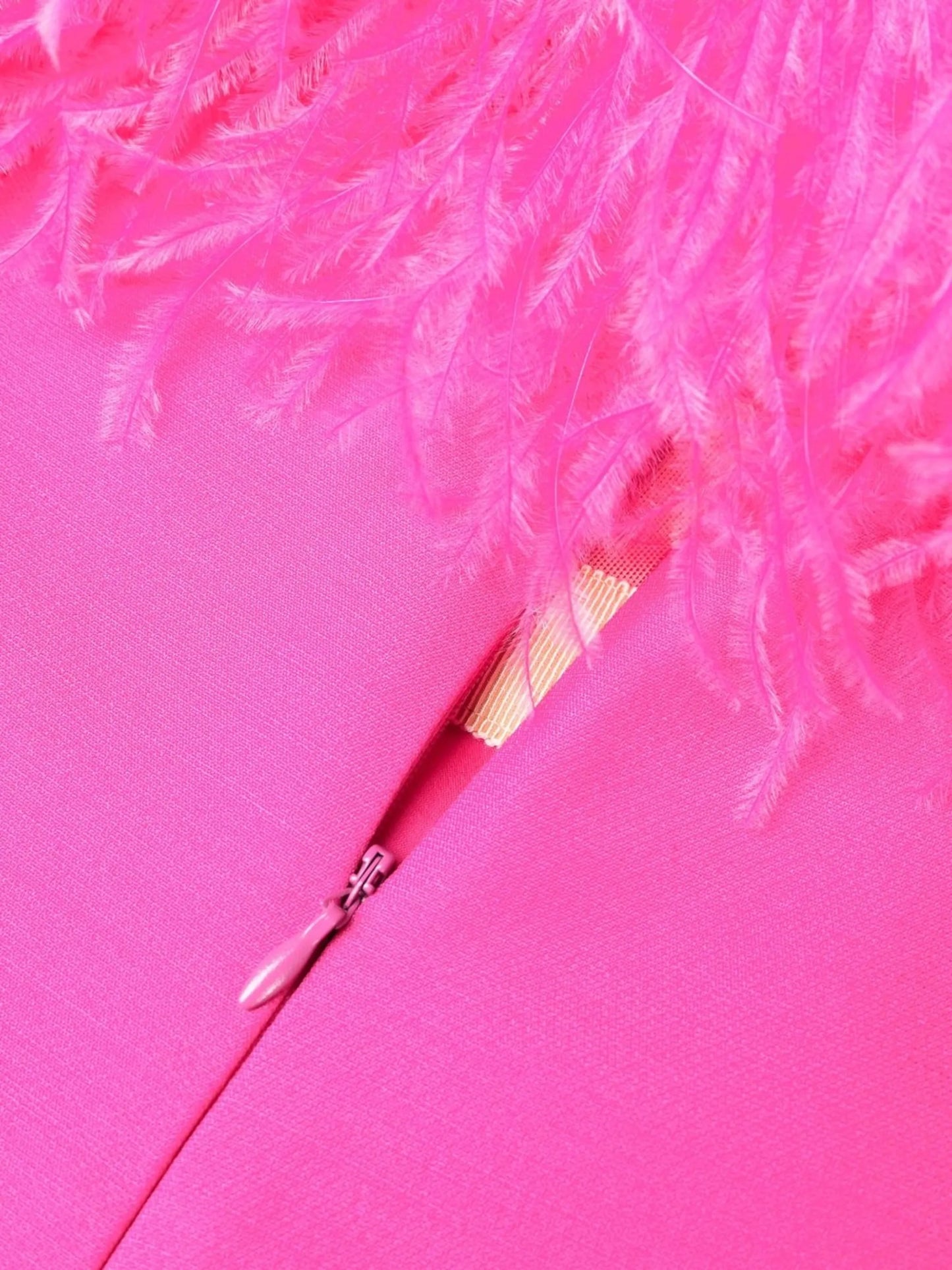 feather-trim minidress