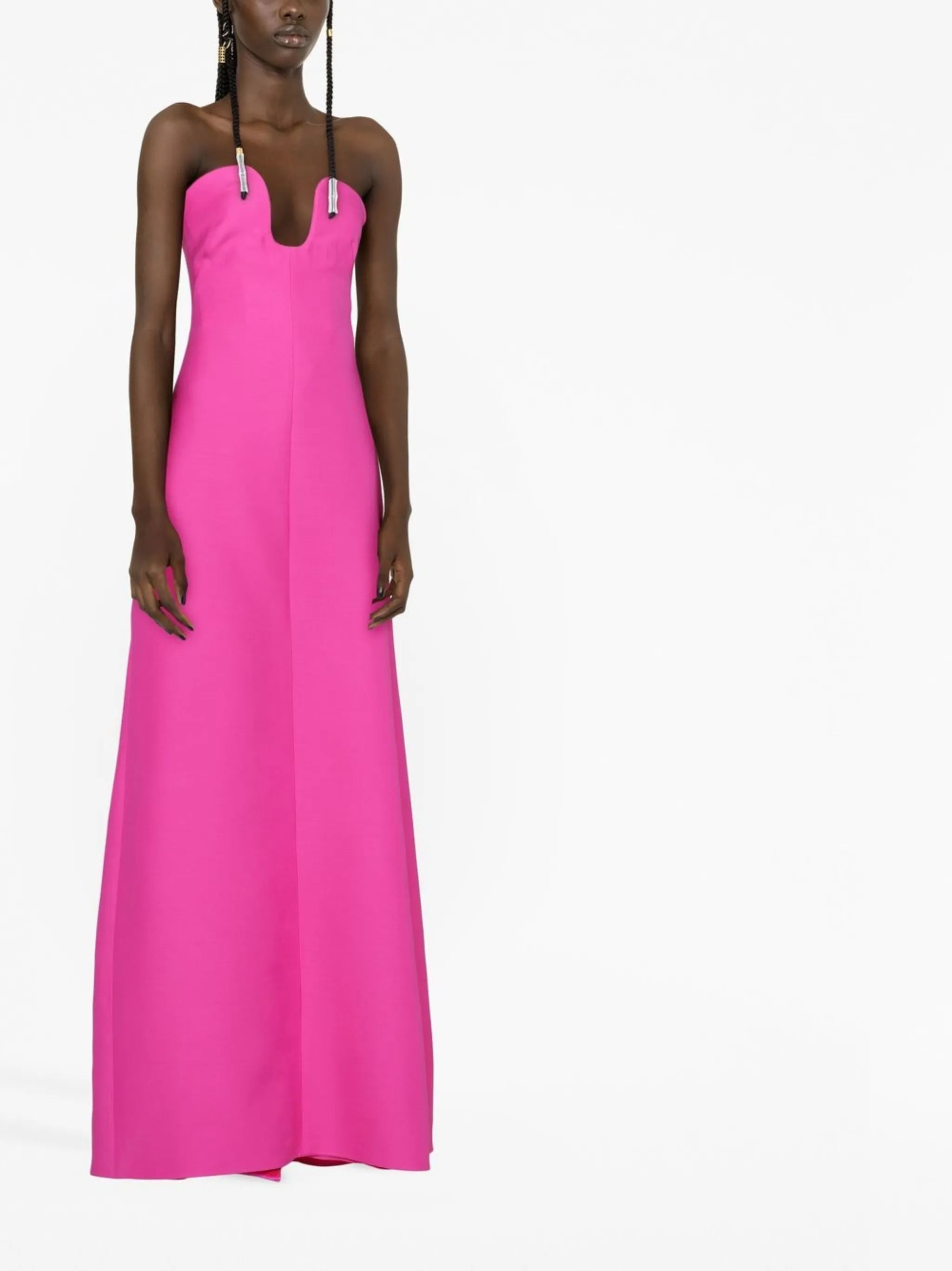 cut-out strapless gown