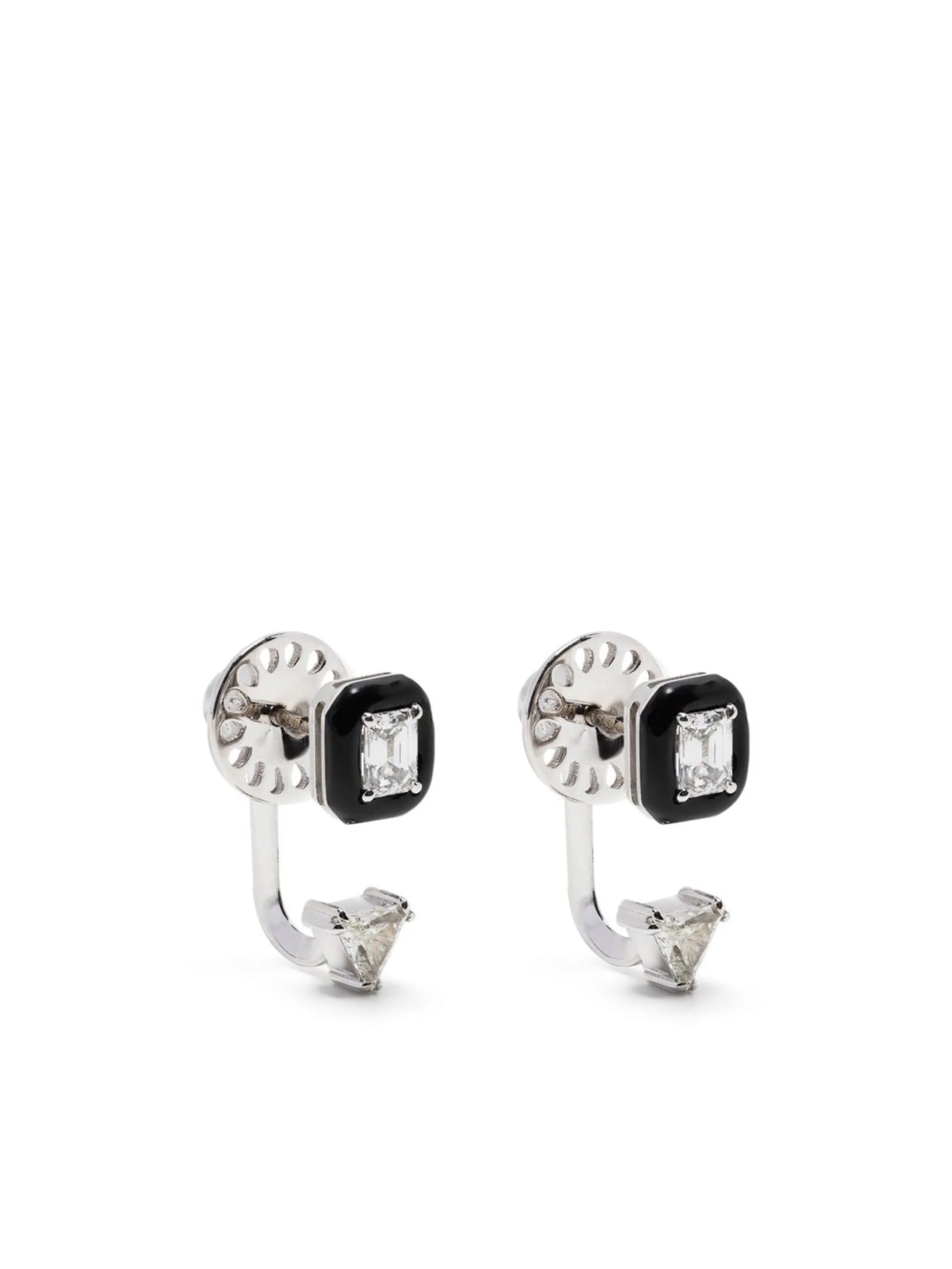 18kt white gold diamond drop earrings